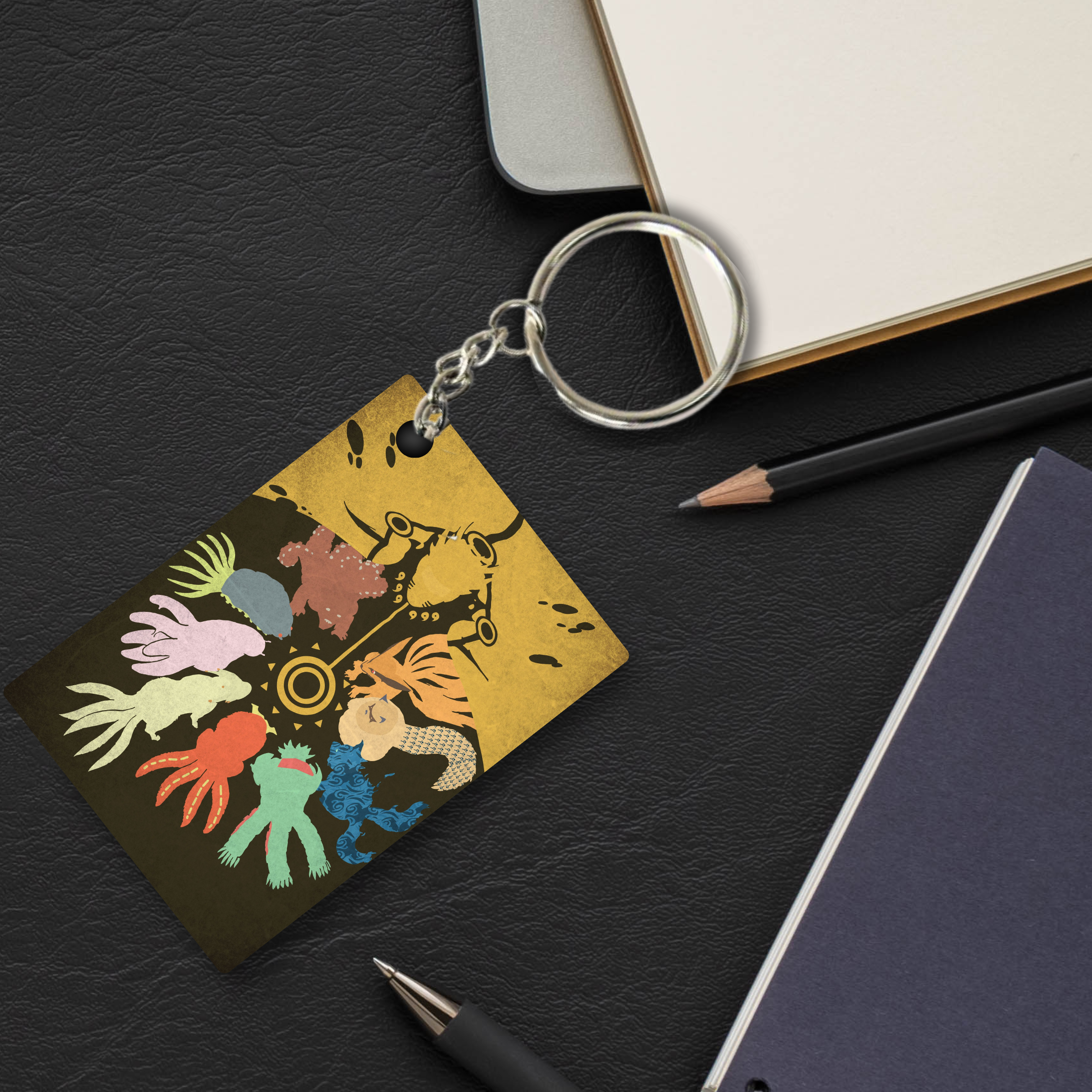 Replix Premium (Pack Of 4) Anime Printed Keychain For Bike, Scooty, Car, Acrylic Keyholder (Naruto 9)