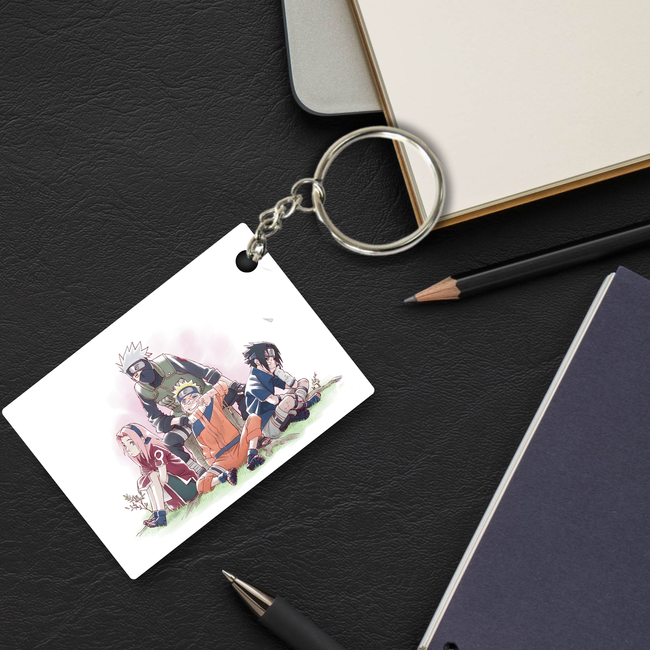 Replix Premium (Pack Of 4) Anime Printed Keychain For Bike, Scooty, Car, Acrylic Keyholder (Team7)