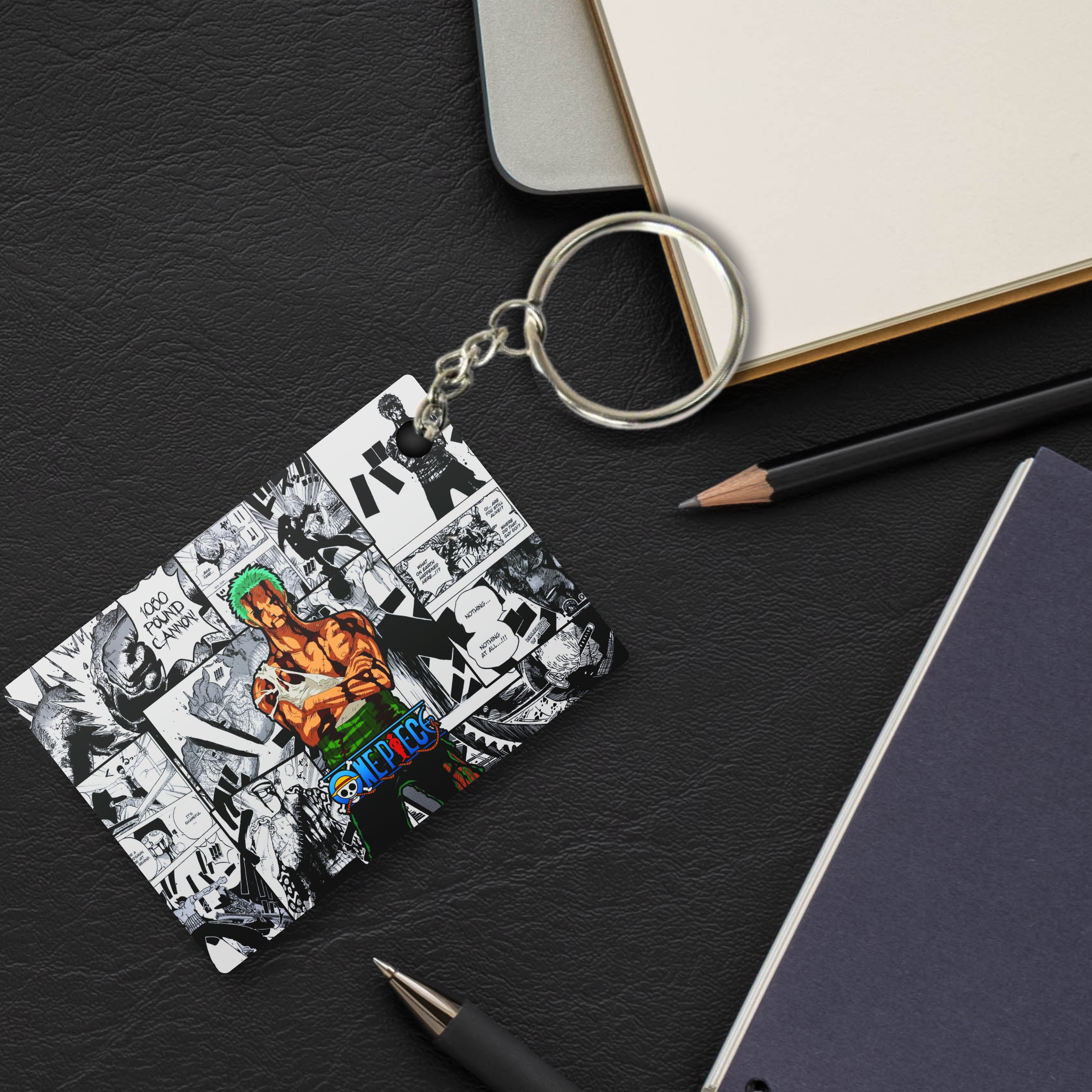 Replix Premium (Pack Of 4) Anime Printed Keychain For Bike, Scooty, Car, Acrylic Keyholder (One Piece)