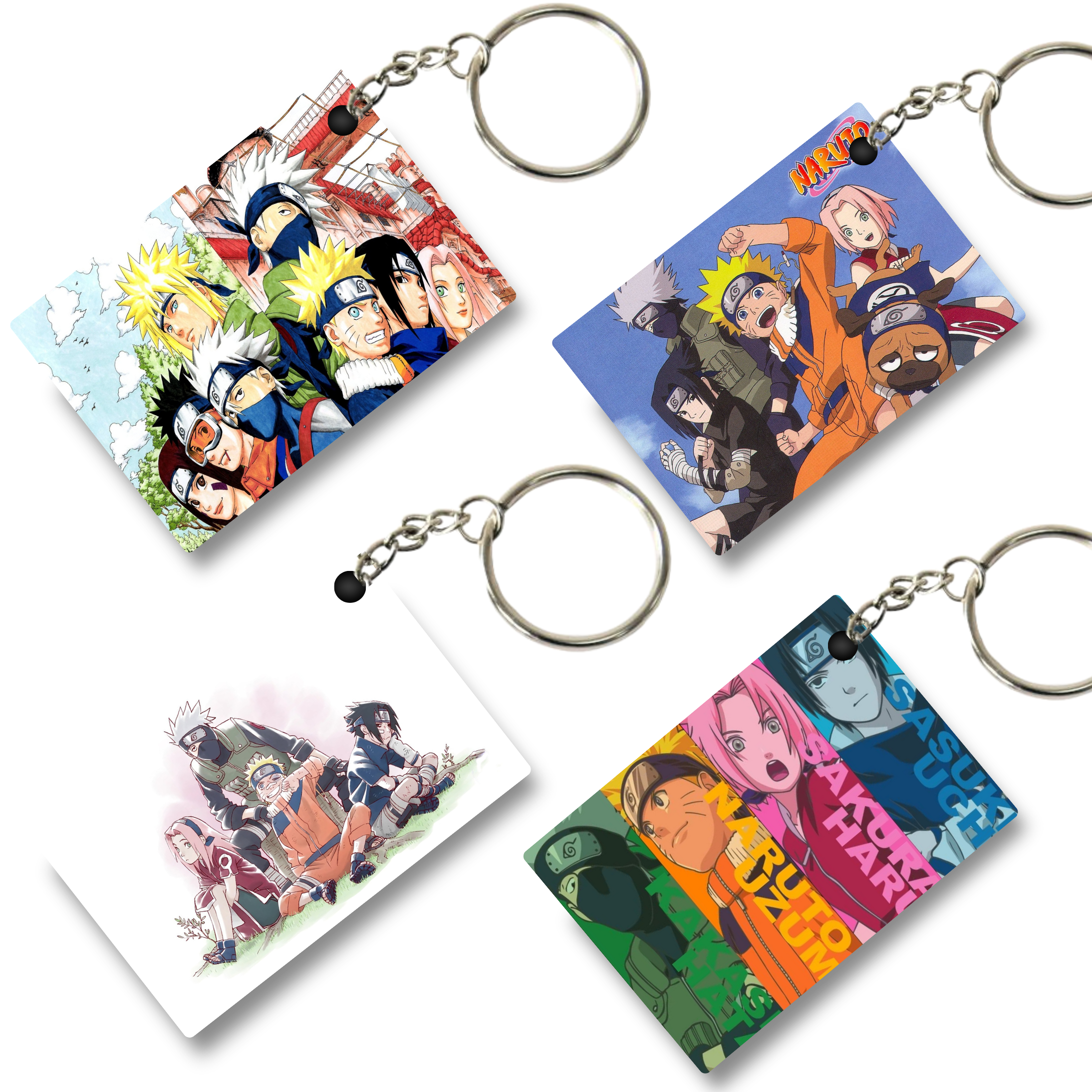Replix Premium (Pack Of 4) Anime Printed Keychain For Bike, Scooty, Car, Acrylic Keyholder (Team7)