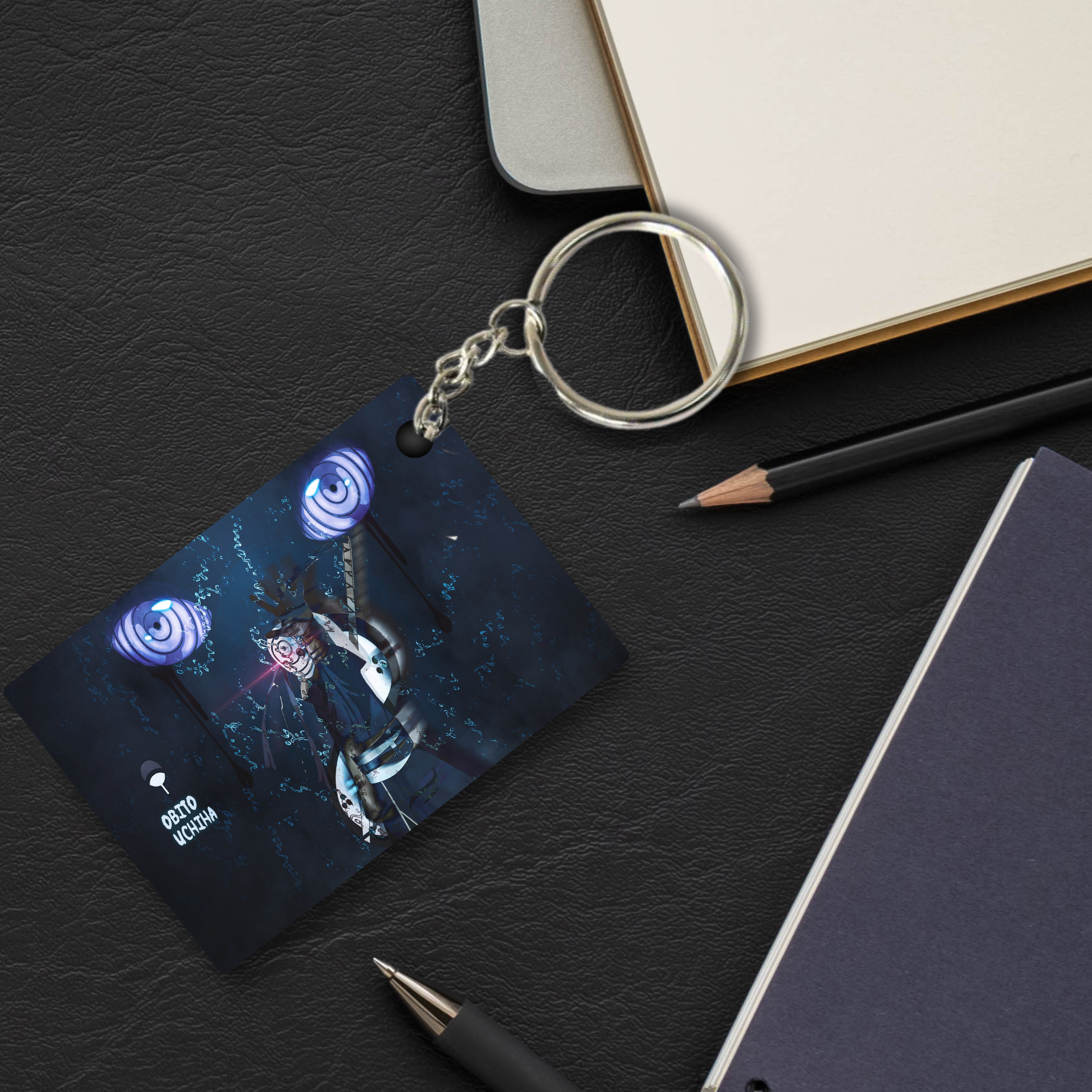 Replix Premium (Pack Of 4) Anime Printed Keychain For Bike, Scooty, Car, Acrylic Keyholder (Obito)