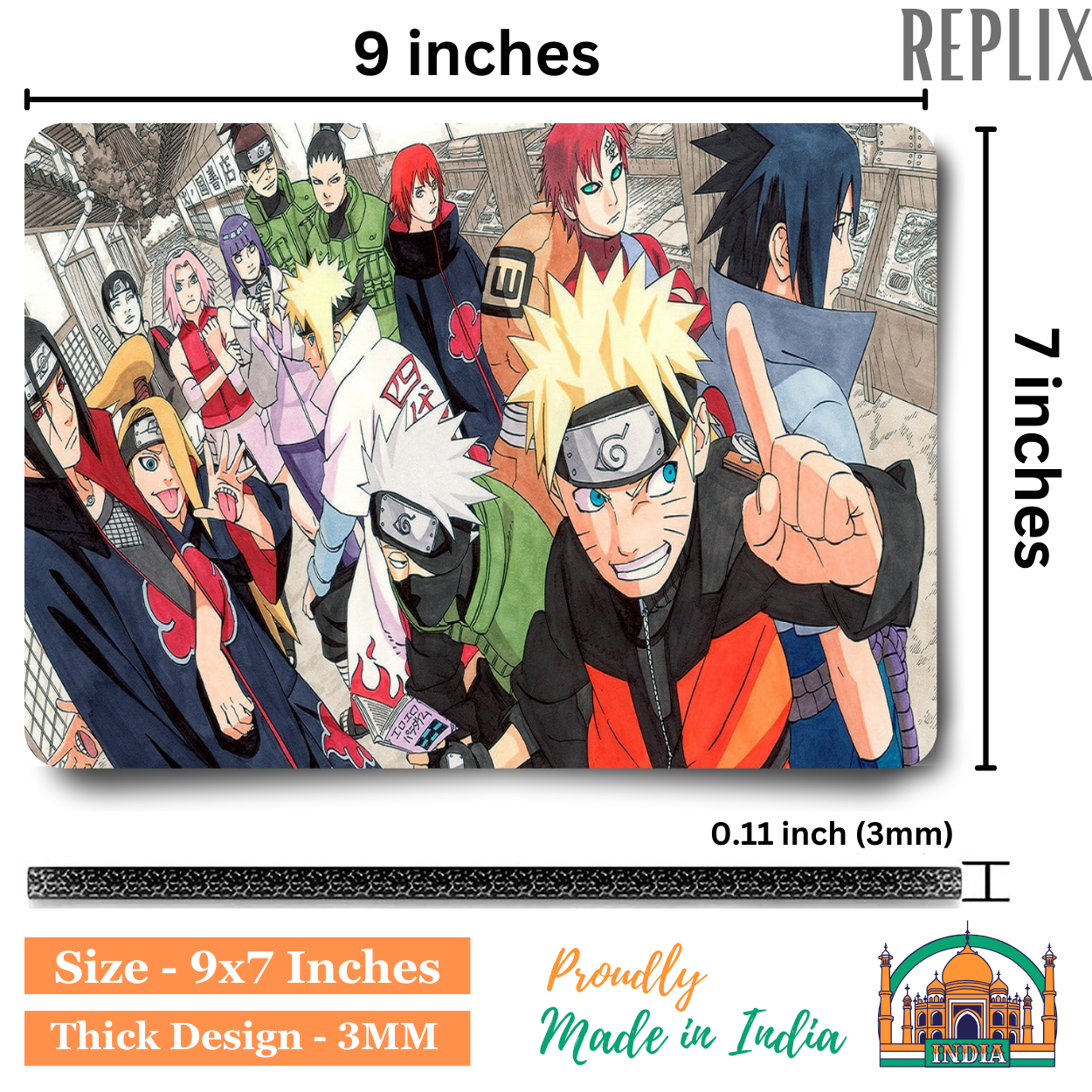 Replix Anime Mouse Pad (9 inch x 7 inch) - Naruto 11 Printed Mousepad Mousepad