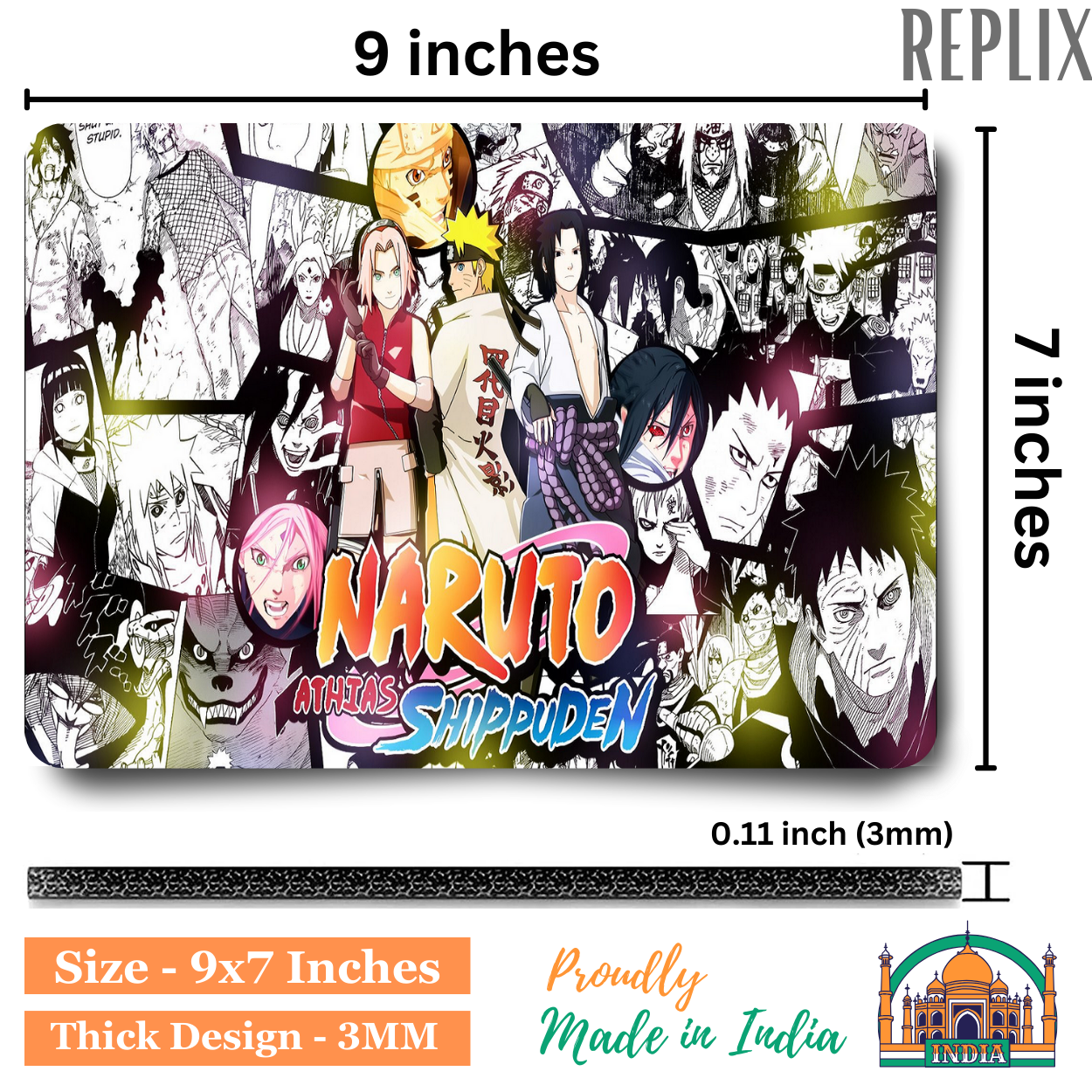 Replix Anime Mouse Pad (9 inch x 7 inch) - Naruto 12 Printed Mousepad Mousepad