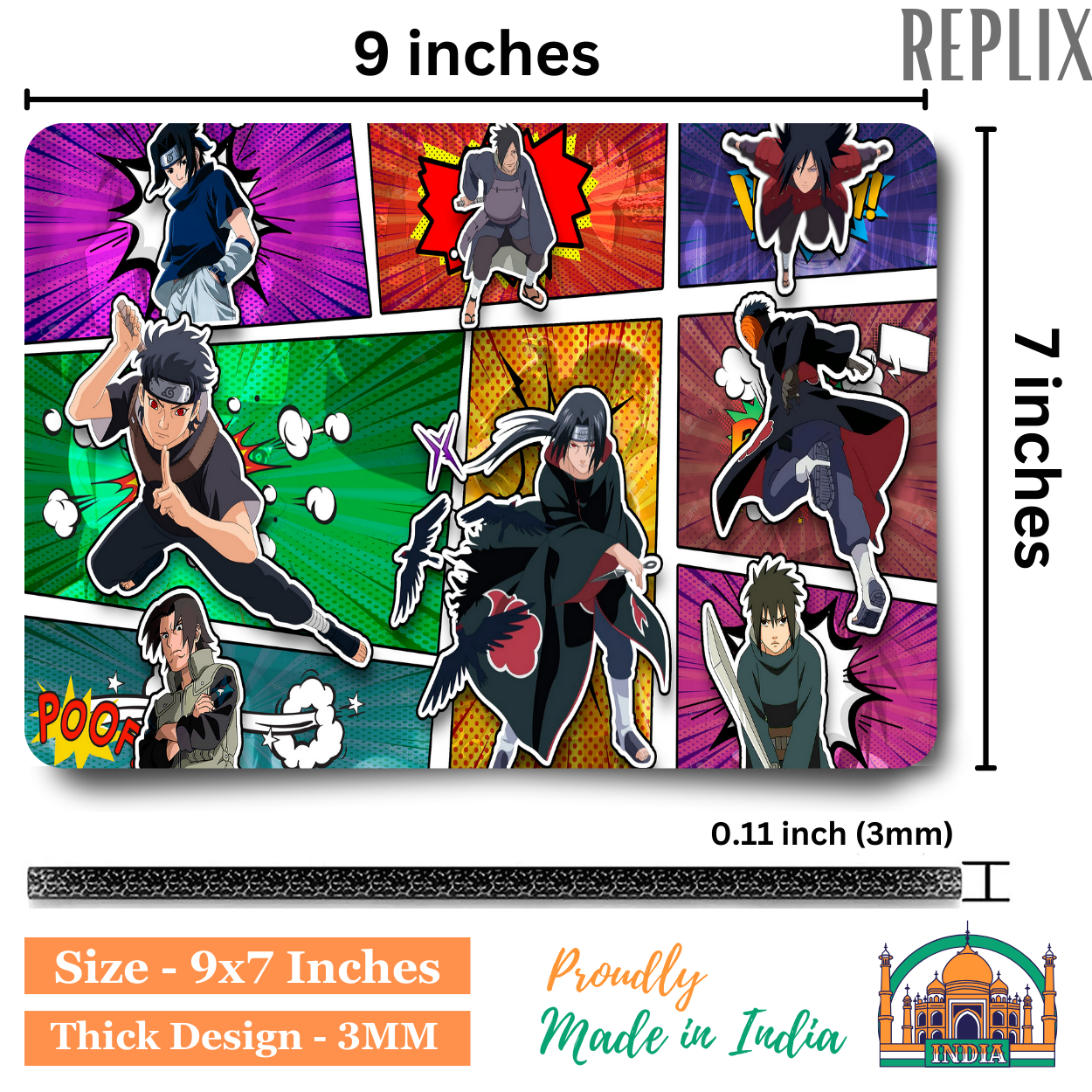Replix Anime Mouse Pad (9 inch x 7 inch) - Naruto 13 Printed Mousepad Mousepad