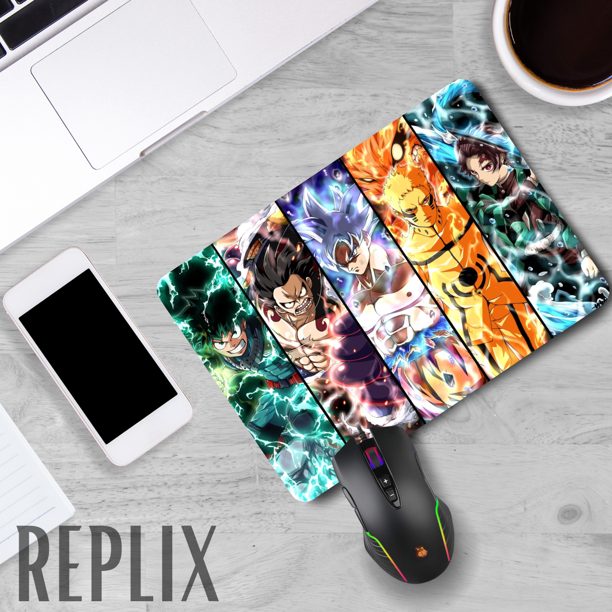 Replix Anime Mouse Pad (9 inch x 7 inch) - Mix Anime Printed Mousepad