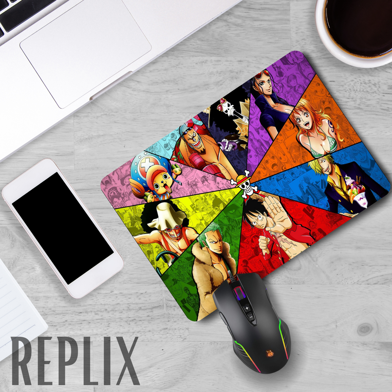 Replix Anime Mouse Pad (9 inch x 7 inch) - Luffy Printed Mousepad