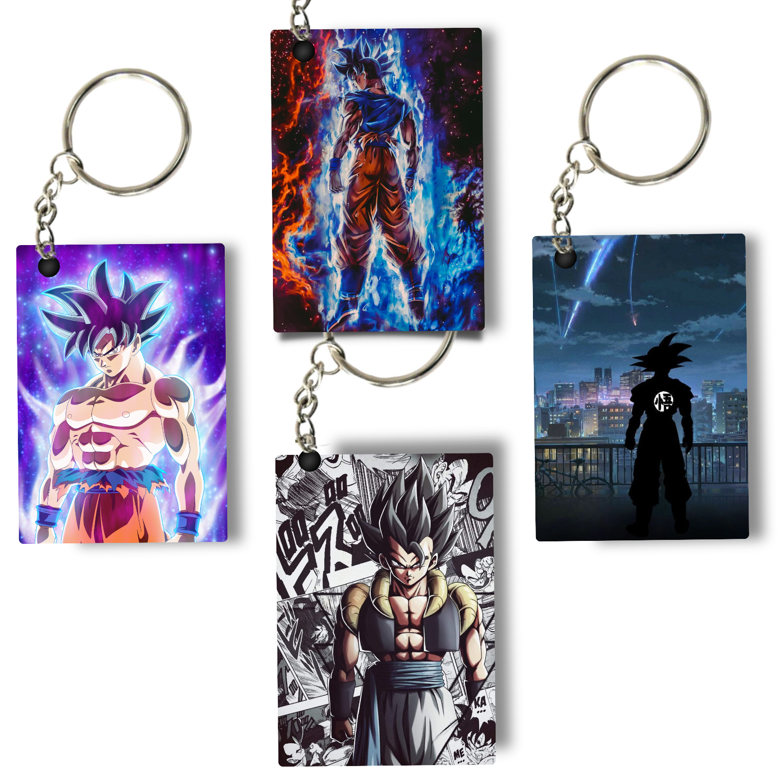 Replix Premium (Pack Of 4) Anime Printed Keychain For Bike, Scooty, Car, Acrylic Keyholder (DBZ)
