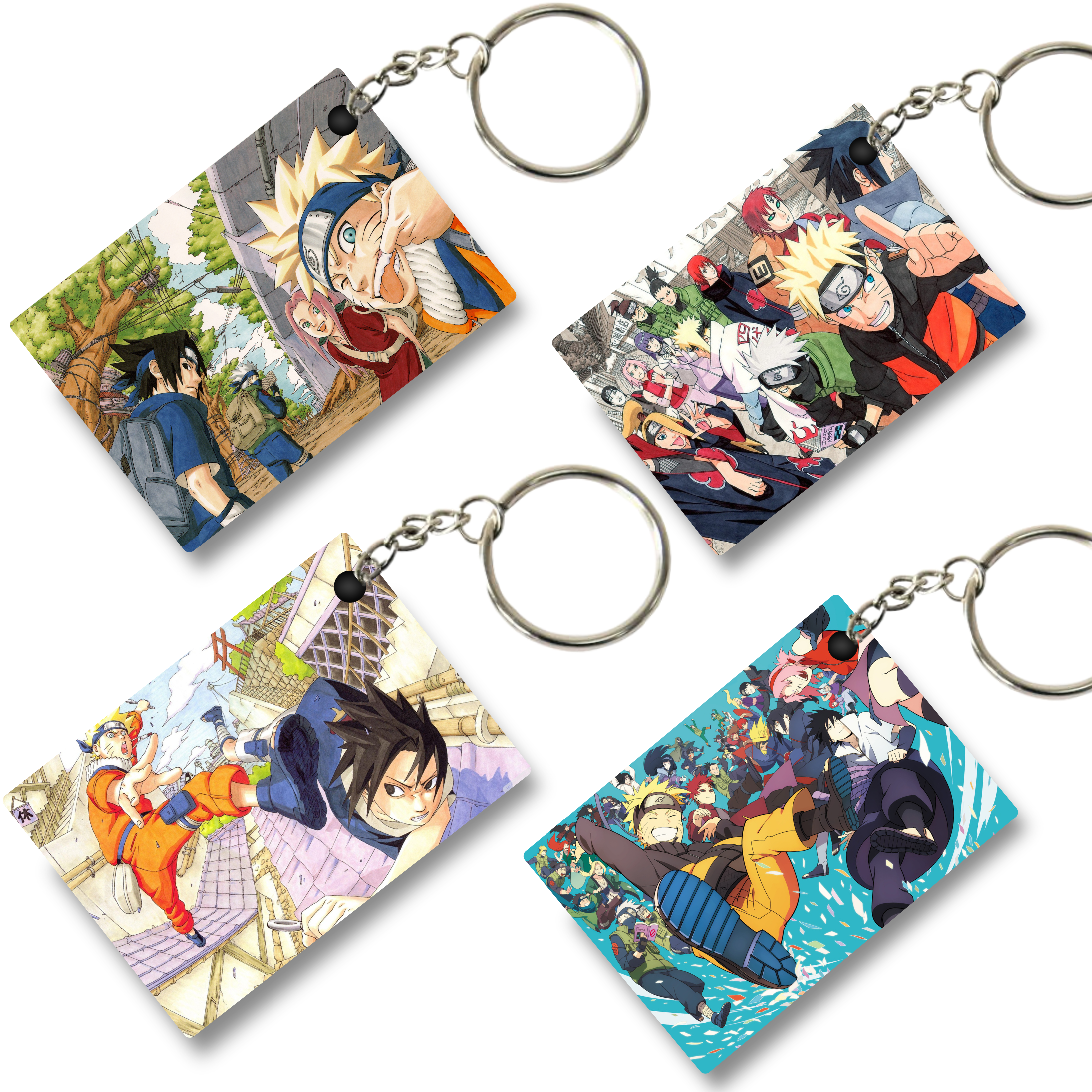 Replix Premium (Pack Of 4) Anime Printed Keychain For Bike, Scooty, Car, Acrylic Keyholder (Naruto 12)