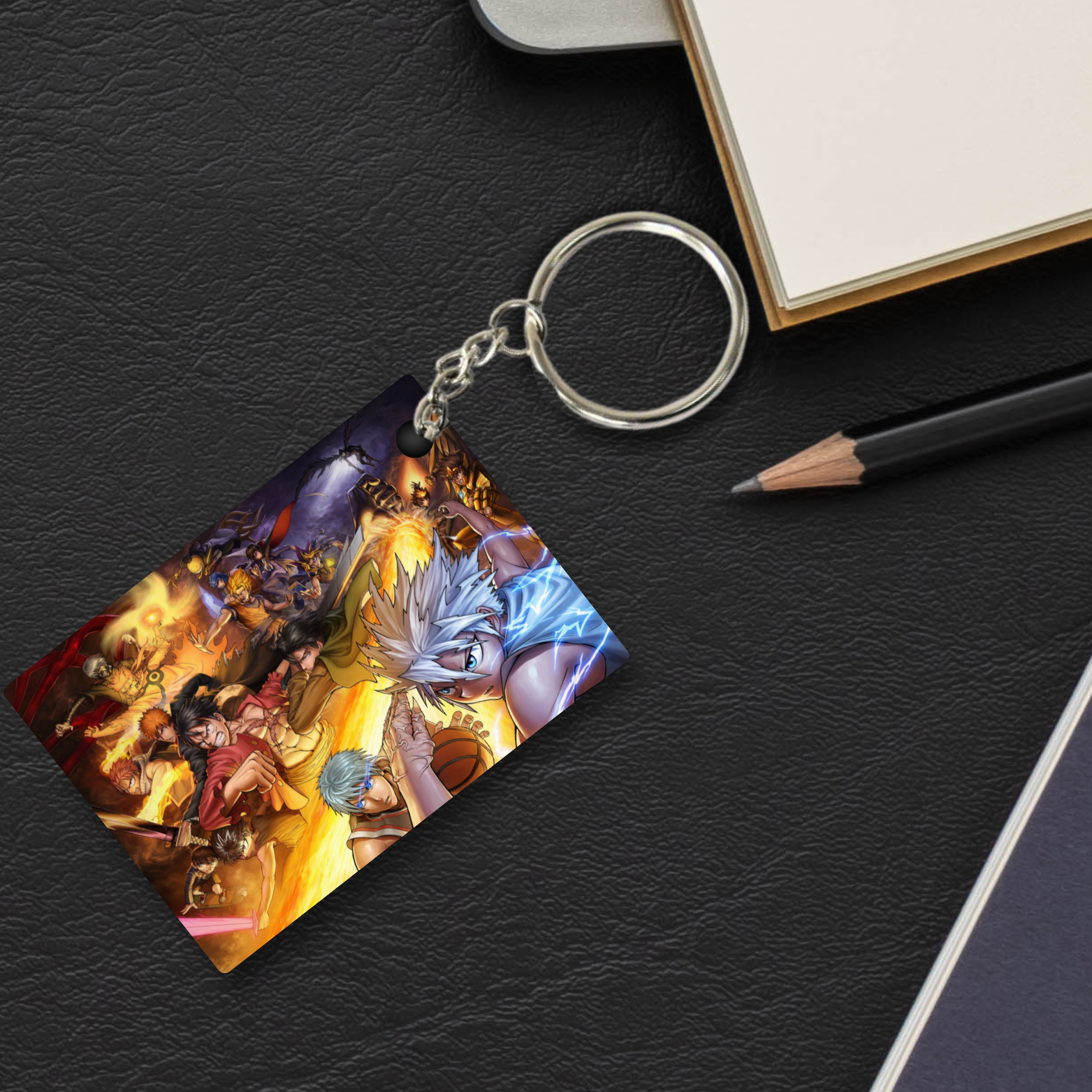 Replix Premium (Pack Of 4) Anime Printed Keychain For Bike, Scooty, Car, Acrylic Keyholder (Naruto 2)