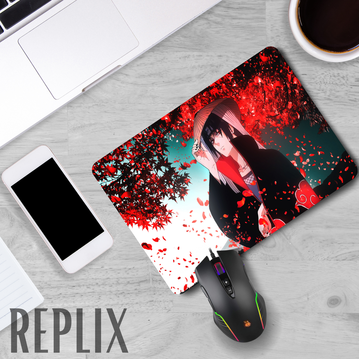 Replix Anime Mouse Pad (9 inch x 7 inch) - Itachi 10 Printed Mousepad Mousepad