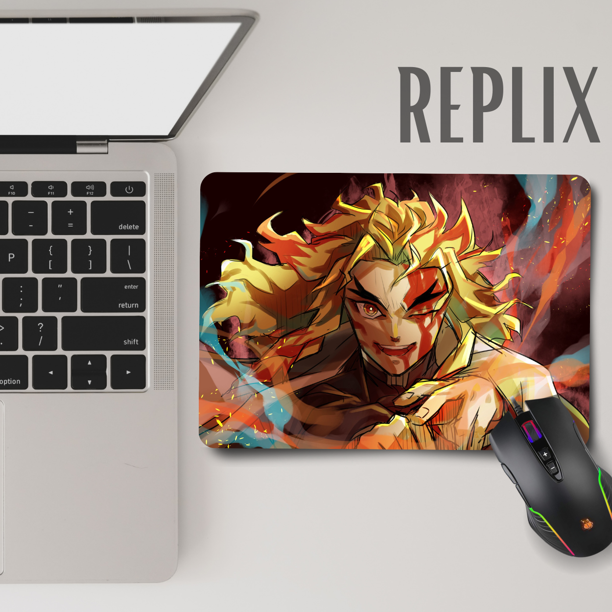 Replix Anime Mouse Pad (9 inch x 7 inch) - Rengoku Printed Mousepad