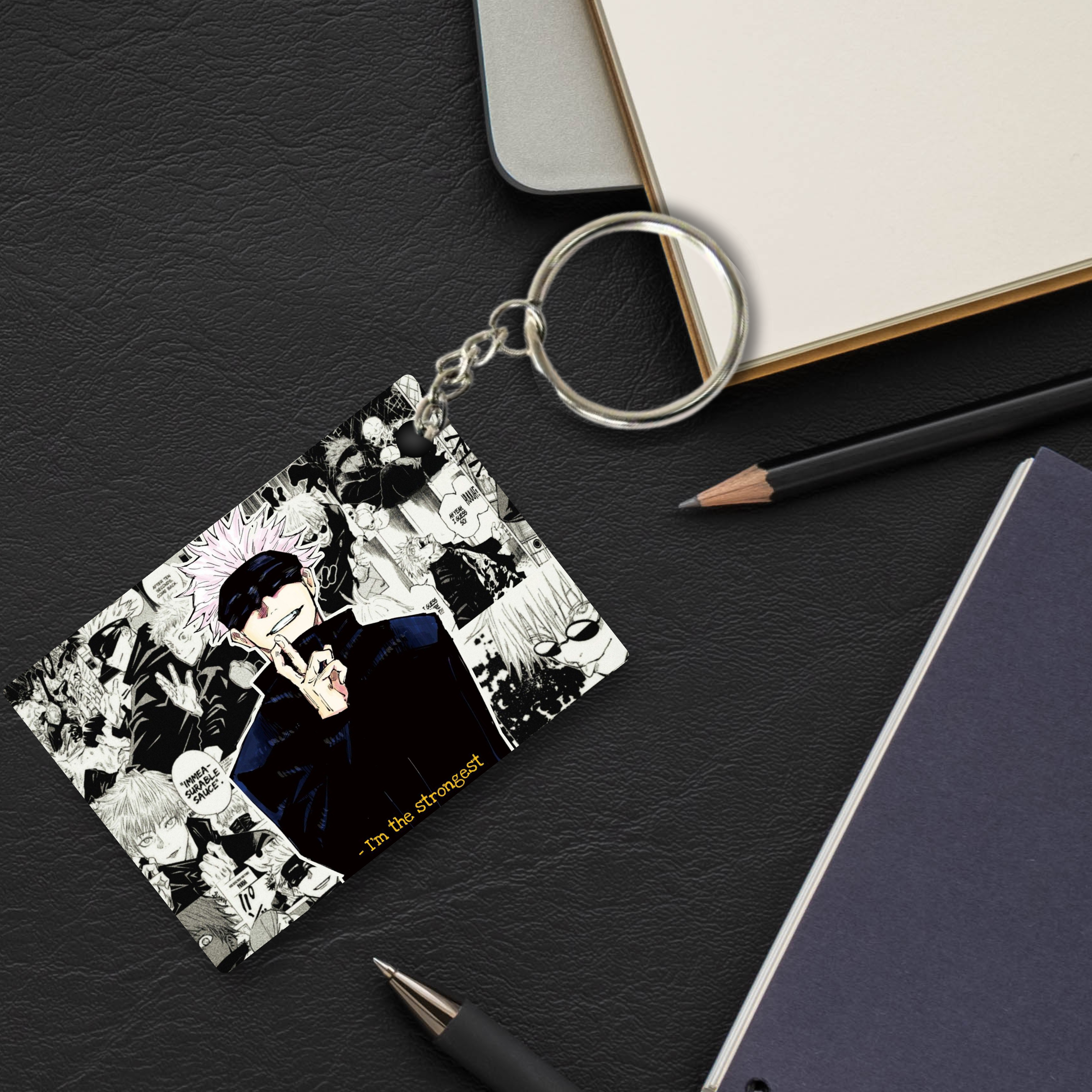 Replix Premium (Pack Of 4) Anime Printed Keychain For Bike, Scooty, Car, Acrylic Keyholder (Jujutsu Kaisen 1)