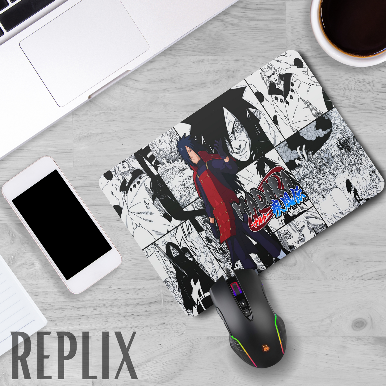 Replix Anime Mouse Pad (9 inch x 7 inch) - Madara Written Printed Mousepad Mousepad