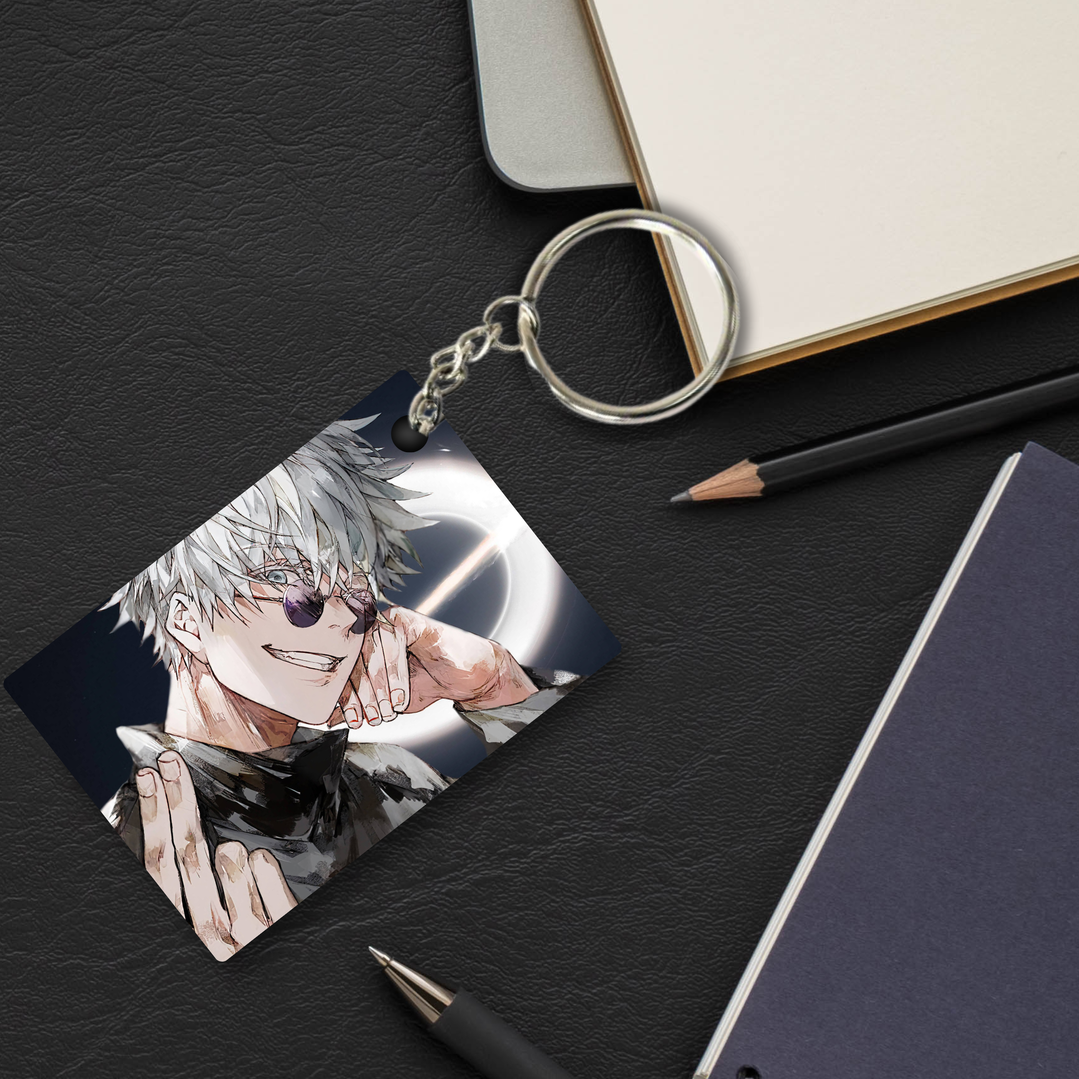 Replix Premium (Pack Of 4) Anime Printed Keychain For Bike, Scooty, Car, Acrylic Keyholder (Jujutsu Kaisen 4)