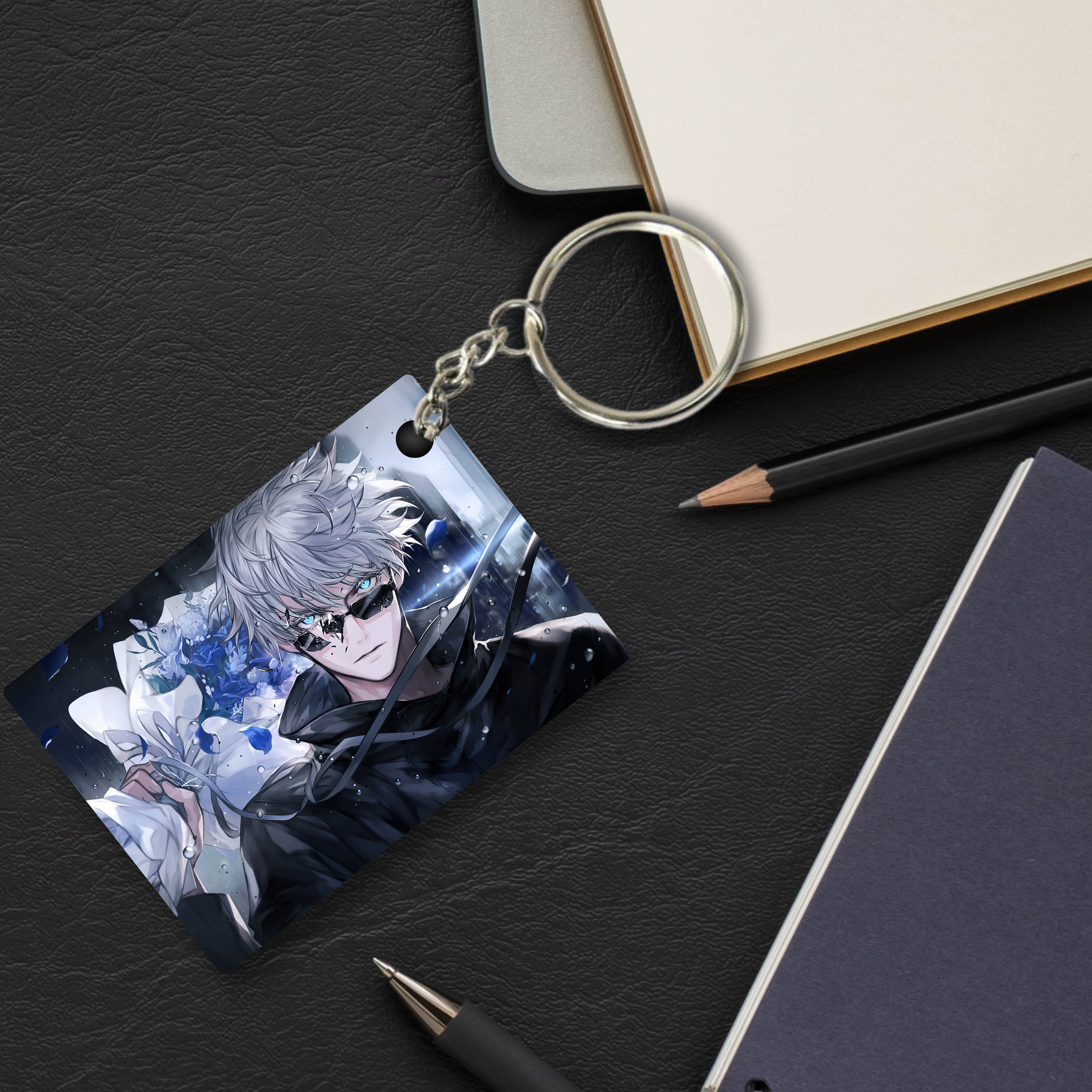 Replix Premium (Pack Of 4) Anime Printed Keychain For Bike, Scooty, Car, Acrylic Keyholder (Jujutsu Kaisen 5)