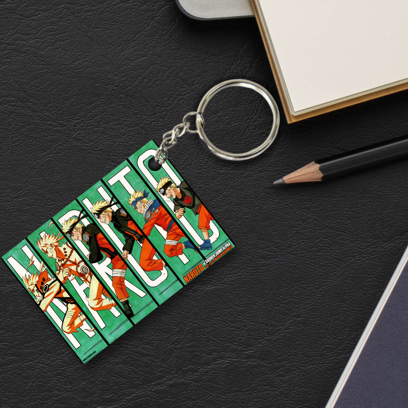 Replix Premium (Pack Of 4) Anime Printed Keychain For Bike, Scooty, Car, Acrylic Keyholder (Naruto 2)