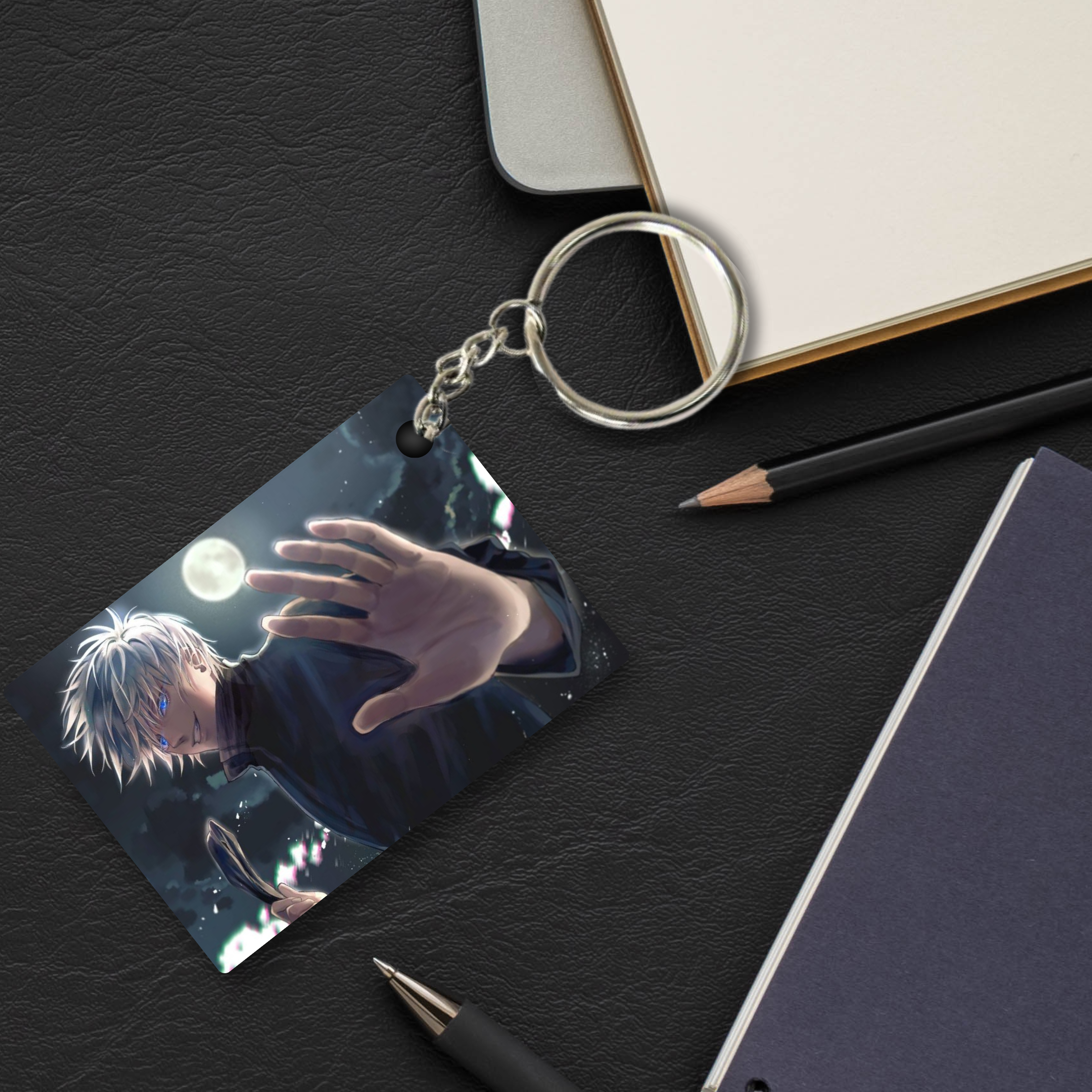 Replix Premium (Pack Of 4) Anime Printed Keychain For Bike, Scooty, Car, Acrylic Keyholder (Jujutsu Kaisen 7)