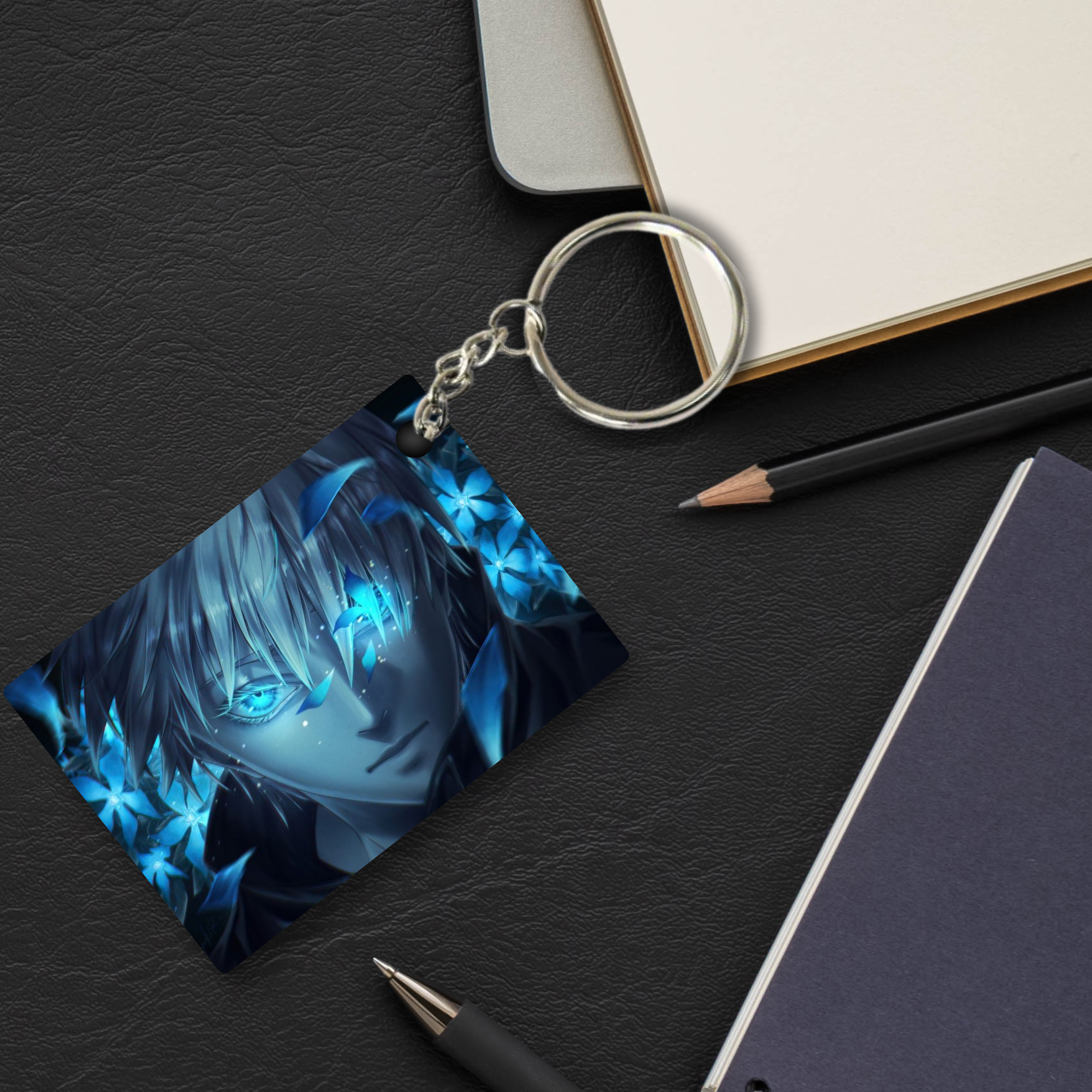 Replix Premium (Pack Of 4) Anime Printed Keychain For Bike, Scooty, Car, Acrylic Keyholder (Jujutsu Kaisen 7)