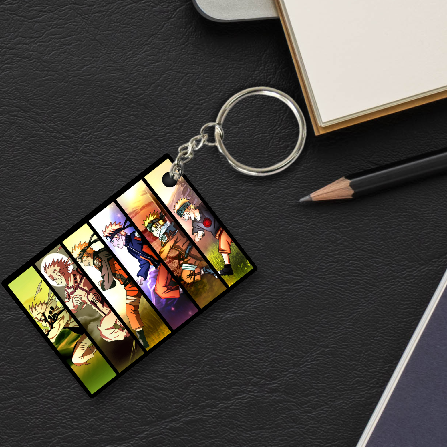 Replix Premium (Pack Of 4) Anime Printed Keychain For Bike, Scooty, Car, Acrylic Keyholder (Naruto 3)