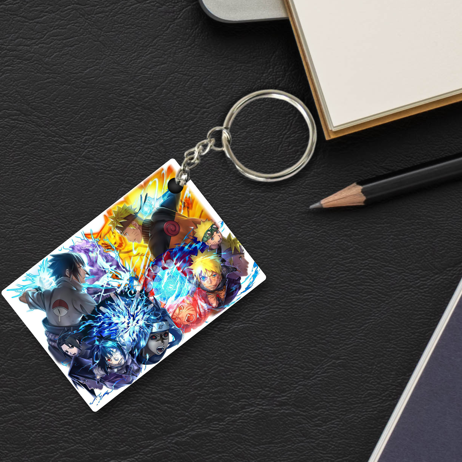 Replix Premium (Pack Of 4) Anime Printed Keychain For Bike, Scooty, Car, Acrylic Keyholder (Naruto 6)