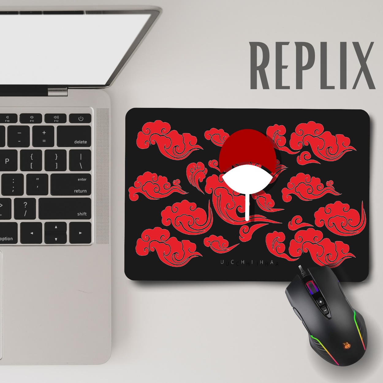 Replix Anime Mouse Pad (9 inch x 7 inch) - Uchiha Flag Printed Mousepad Mousepad
