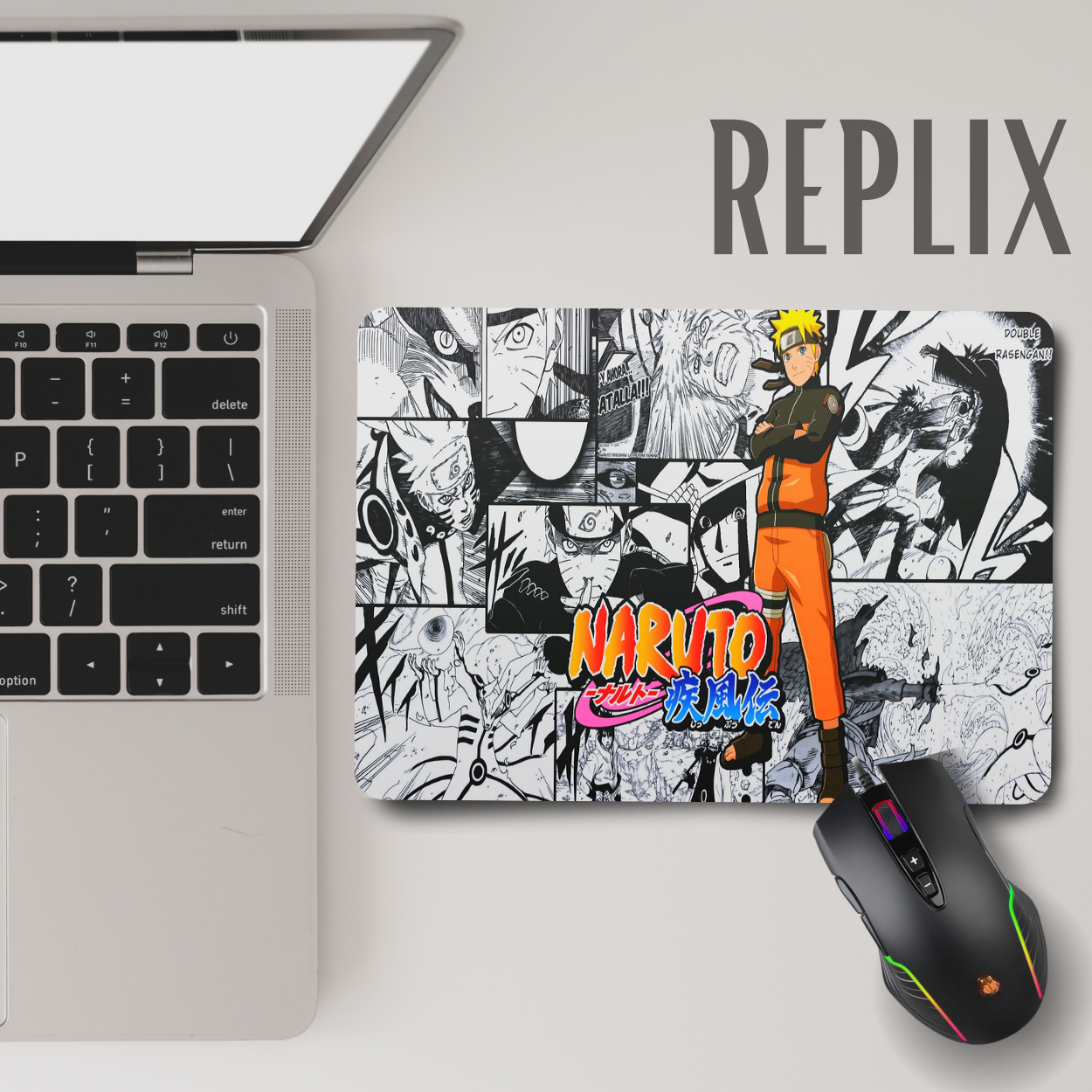 Replix Anime Mouse Pad (9 inch x 7 inch) - Naruto Written Printed Mousepad Mousepad