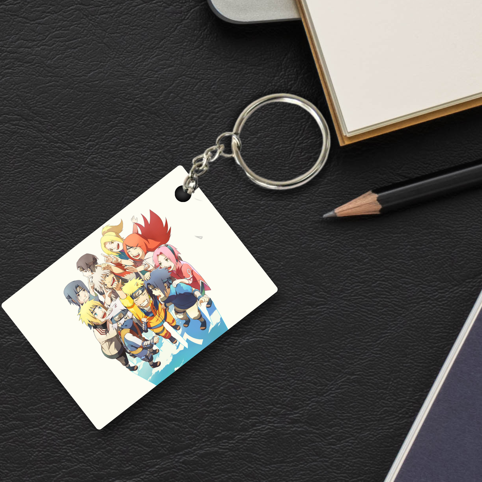 Replix Premium (Pack Of 4) Anime Printed Keychain For Bike, Scooty, Car, Acrylic Keyholder (Naruto 6)