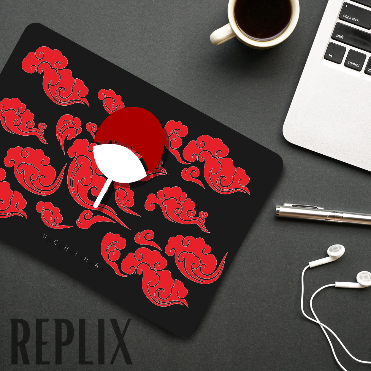 Replix Anime Mouse Pad (9 inch x 7 inch) - Uchiha Flag Printed Mousepad Mousepad