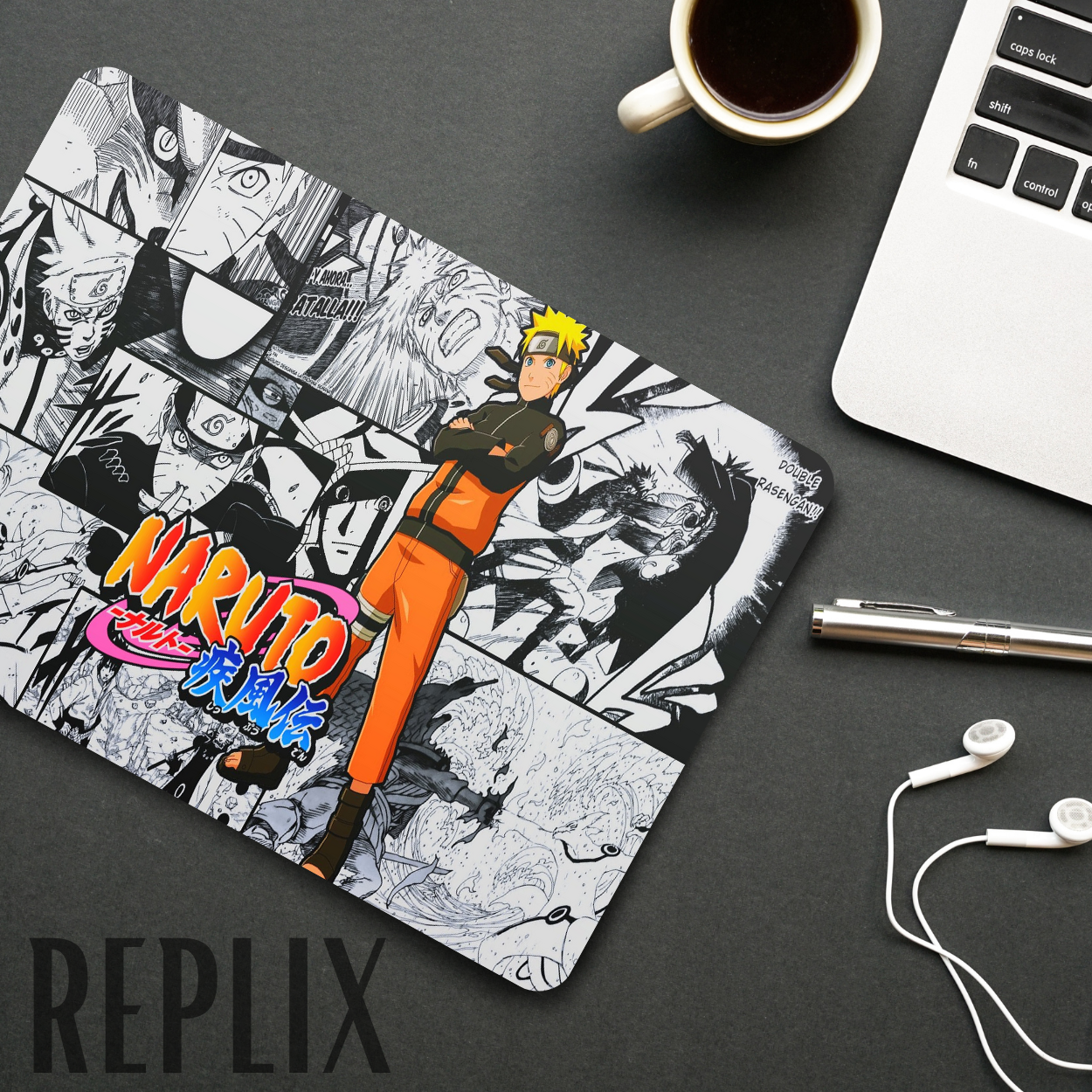 Replix Anime Mouse Pad (9 inch x 7 inch) - Naruto Written Printed Mousepad Mousepad