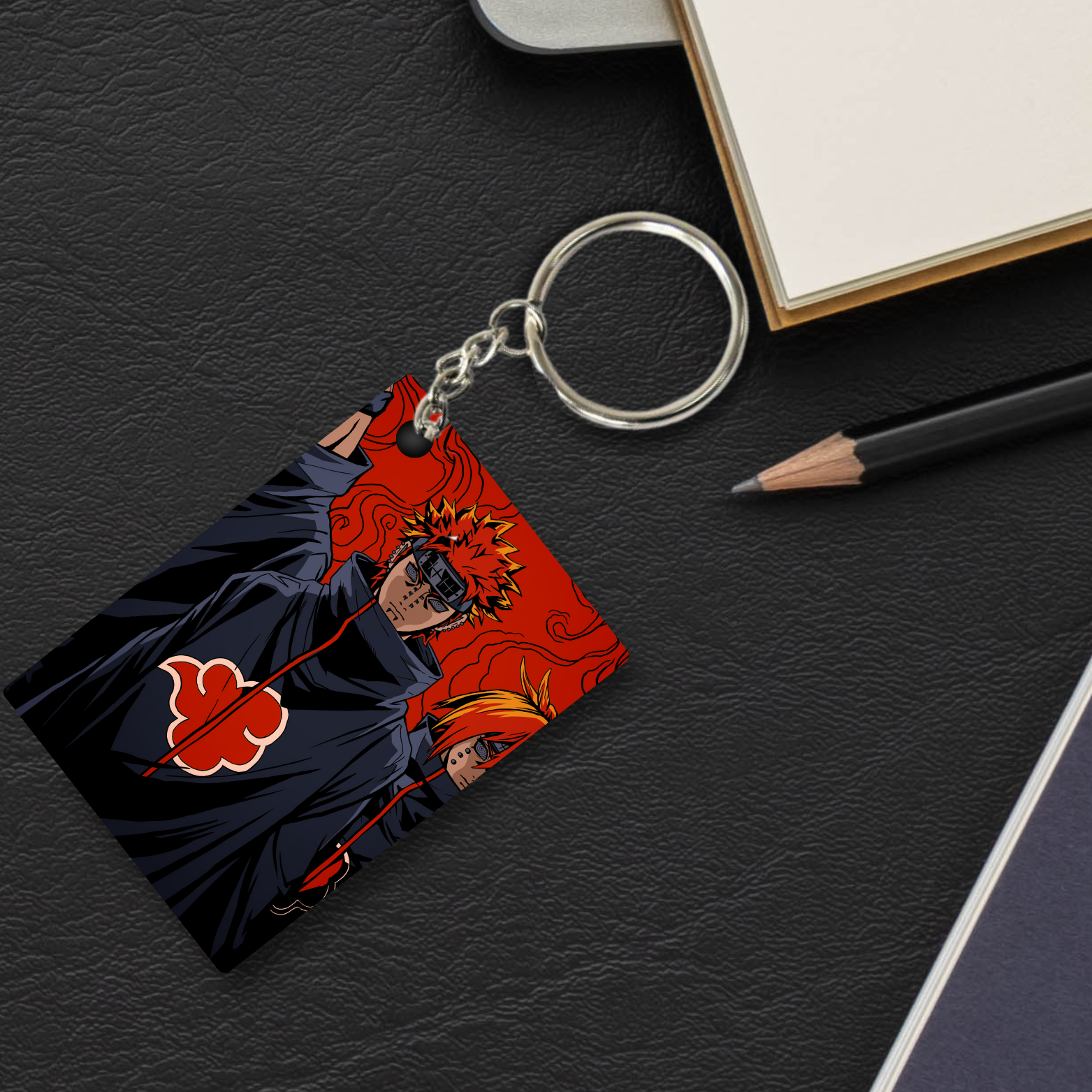 Replix Premium (Pack Of 4) Anime Printed Keychain For Bike, Scooty, Car, Acrylic Keyholder (Naruto 2)