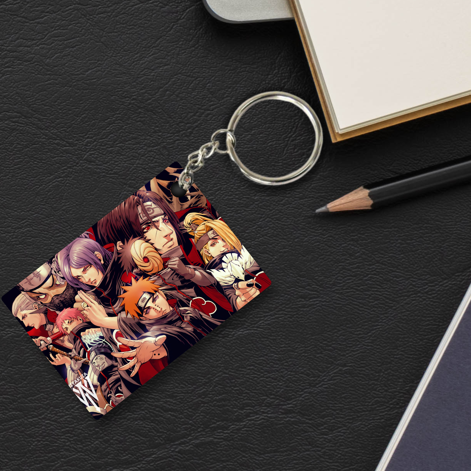 Replix Premium (Pack Of 4) Anime Printed Keychain For Bike, Scooty, Car, Acrylic Keyholder (Naruto 3)