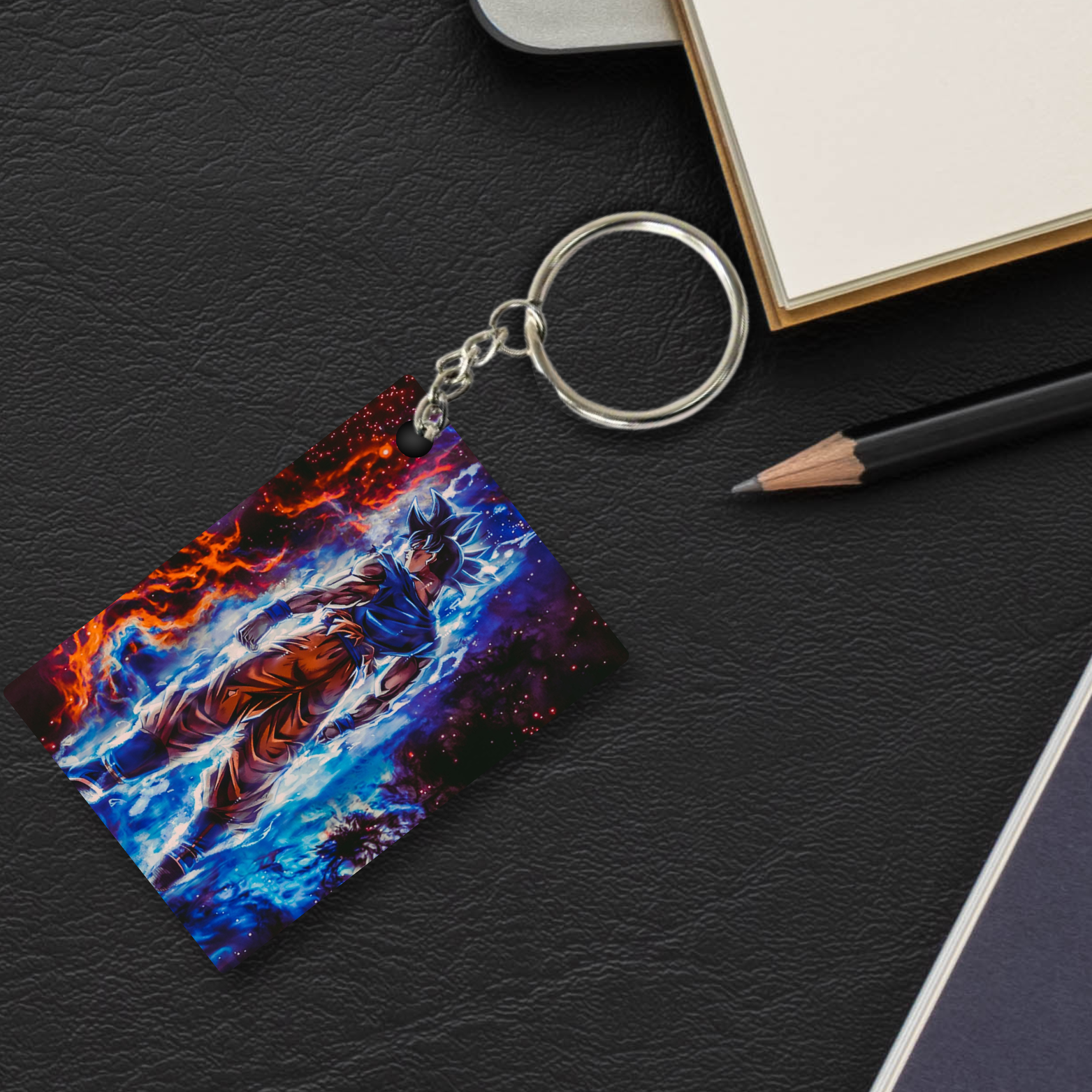 Replix Premium (Pack Of 4) Anime Printed Keychain For Bike, Scooty, Car, Acrylic Keyholder (DBZ)