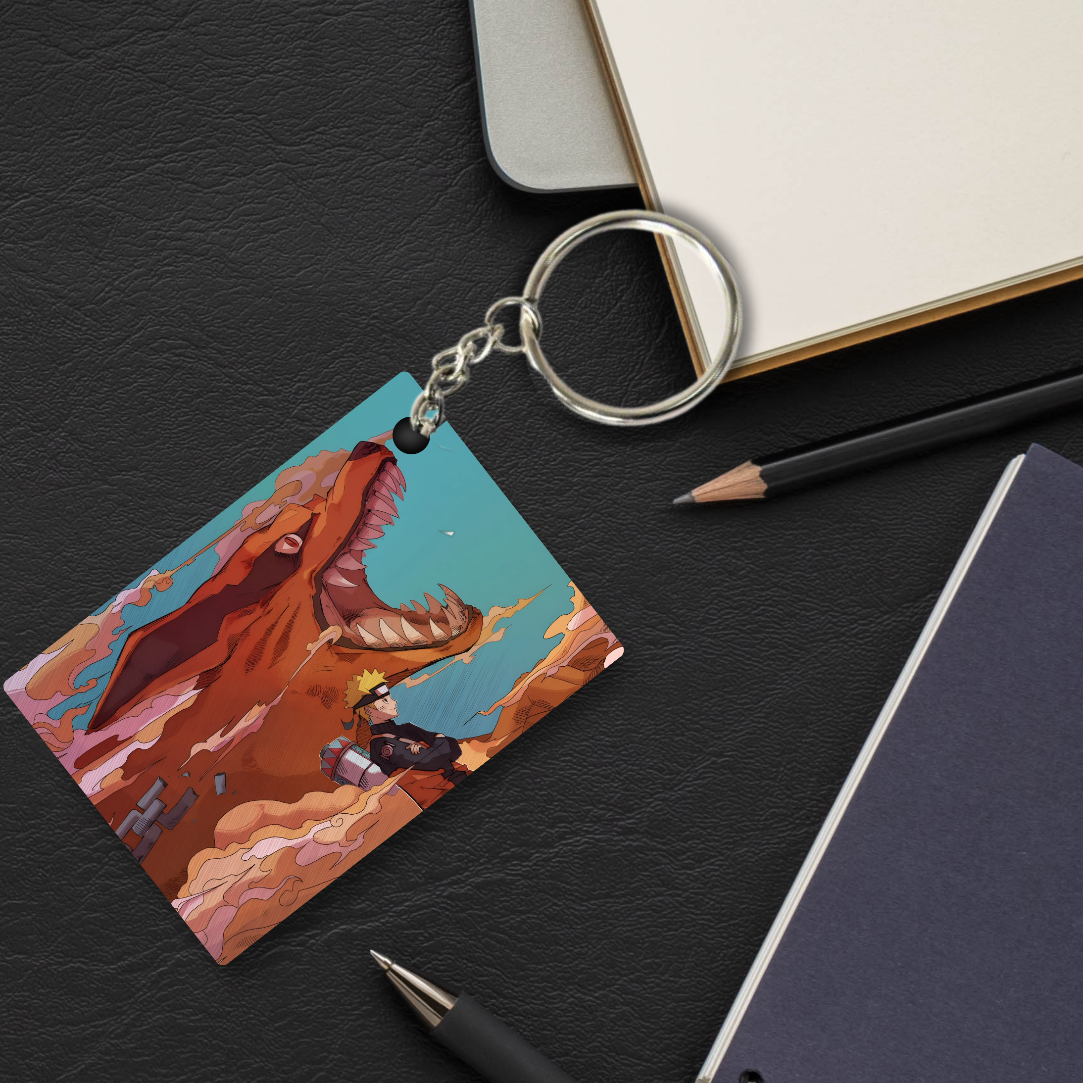 Replix Premium (Pack Of 4) Anime Printed Keychain For Bike, Scooty, Car, Acrylic Keyholder (Naruto 8)