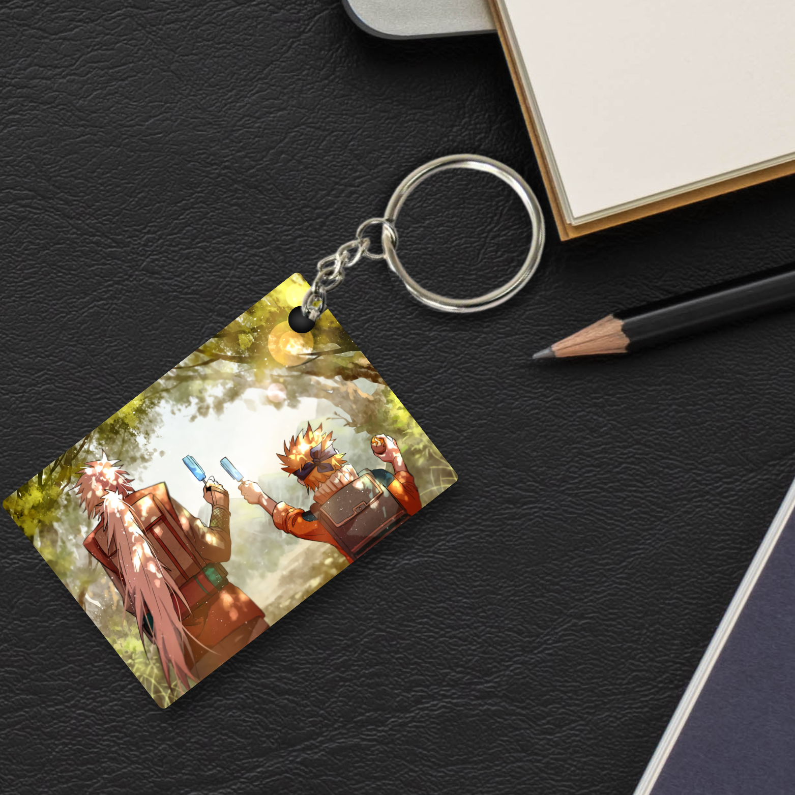 Replix Premium (Pack Of 4) Anime Printed Keychain For Bike, Scooty, Car, Acrylic Keyholder (Naruto 3)