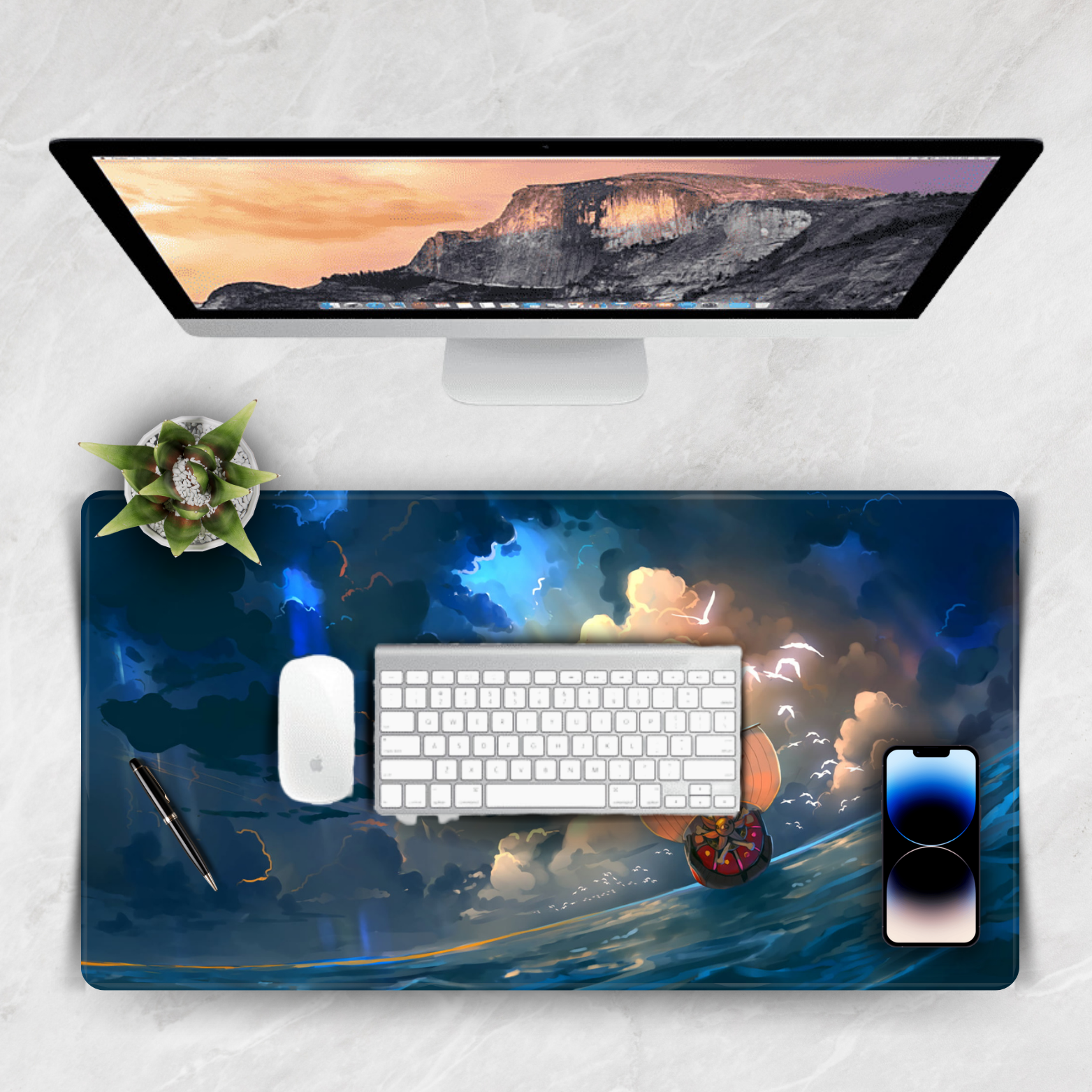 Replix Large One Piece Boad Anime Printed Mousepad with Smooth Mouse Control Mouse Pad for Laptop Mousepad