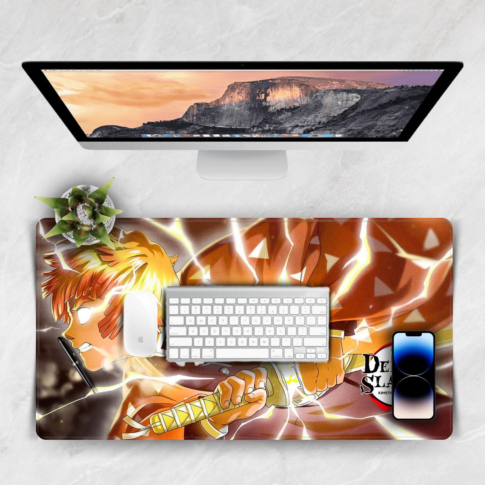 Replix Large Golden Zenitsu Anime Printed Mousepad with Smooth Mouse Control Mouse Pad for Laptop Mousepad
