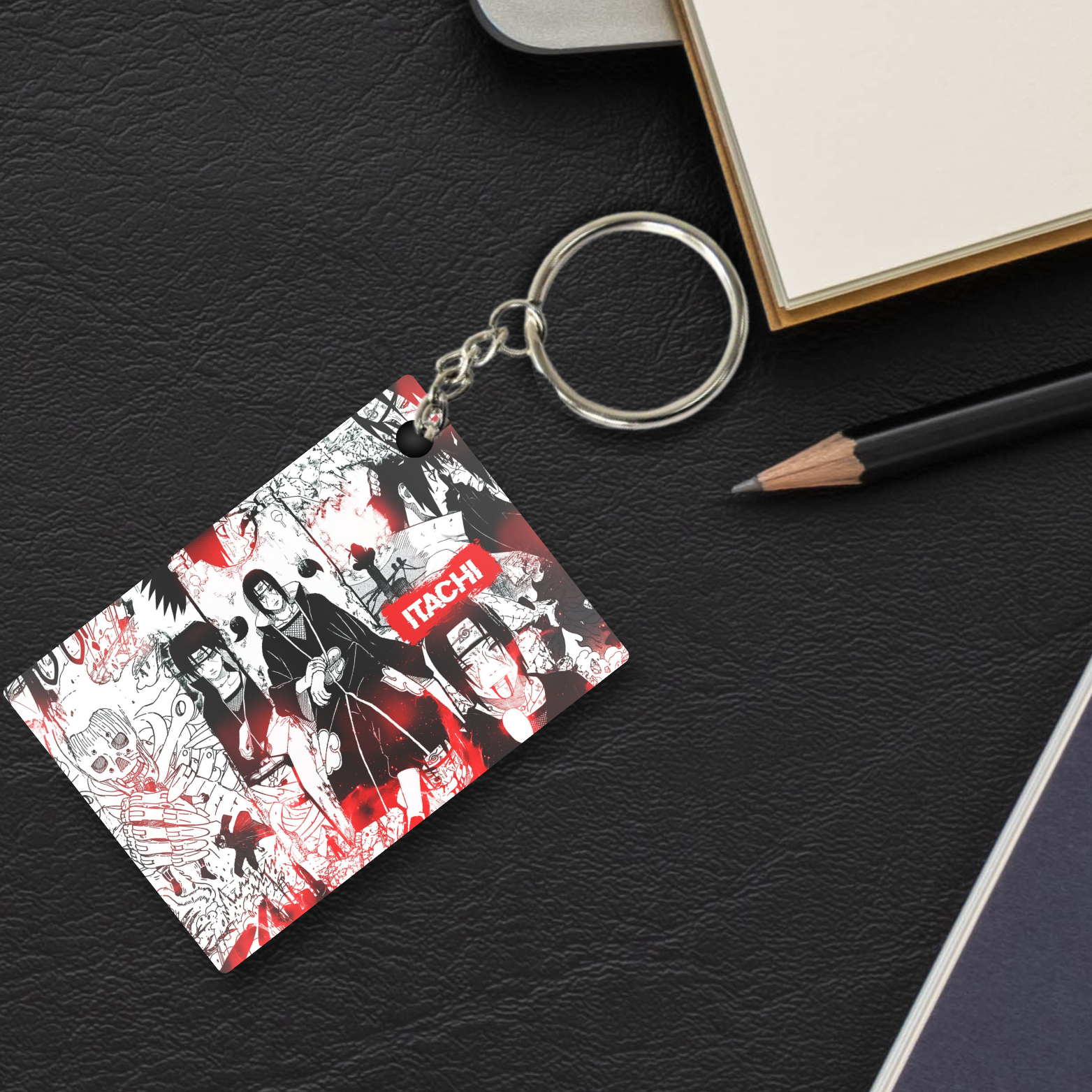 Replix Premium (Pack Of 4) Anime Printed Keychain For Bike, Scooty, Car, Acrylic Keyholder (Anime 1)