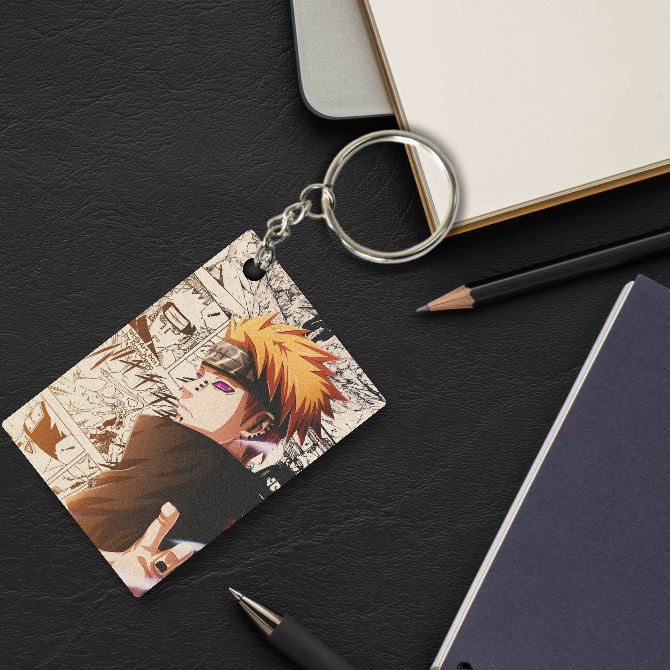 Replix Premium (Pack Of 4) Anime Printed Keychain For Bike, Scooty, Car, Acrylic Keyholder (Anime)