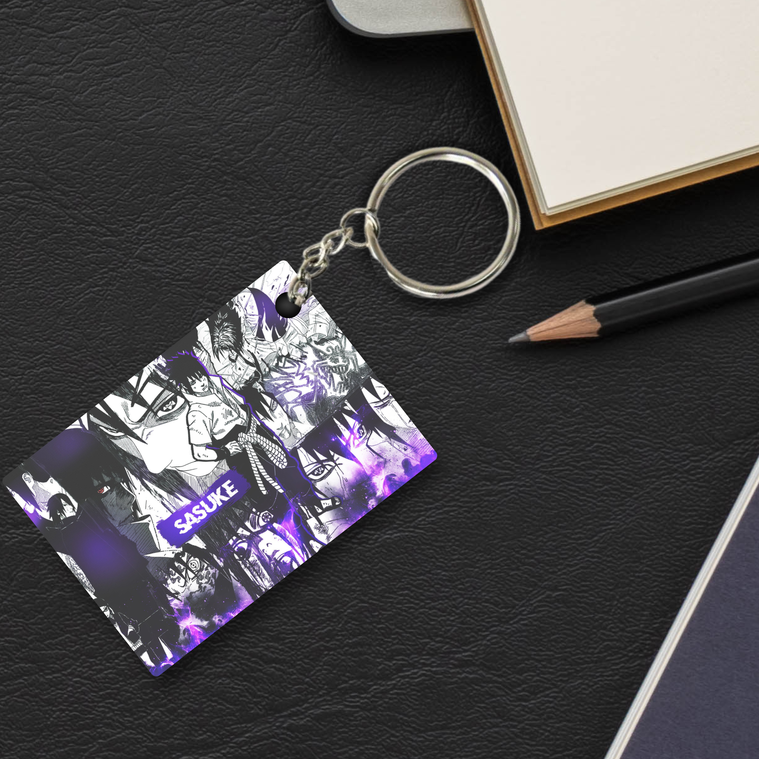 Replix Premium (Pack Of 4) Anime Printed Keychain For Bike, Scooty, Car, Acrylic Keyholder (Anime 1)