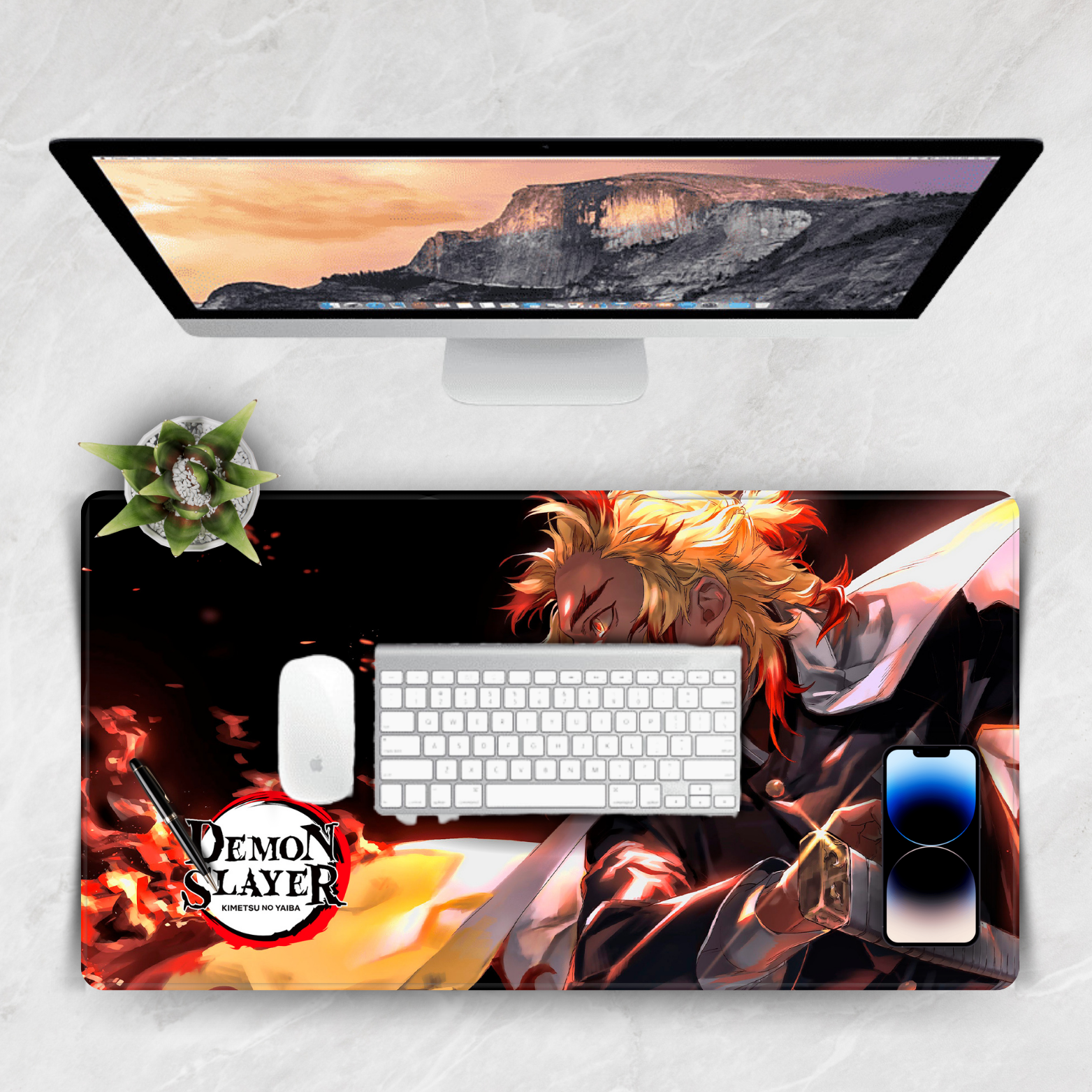 Replix Large Rengoku Anime Printed Mousepad with Smooth Mouse Control Mouse Pad for Laptop Mousepad