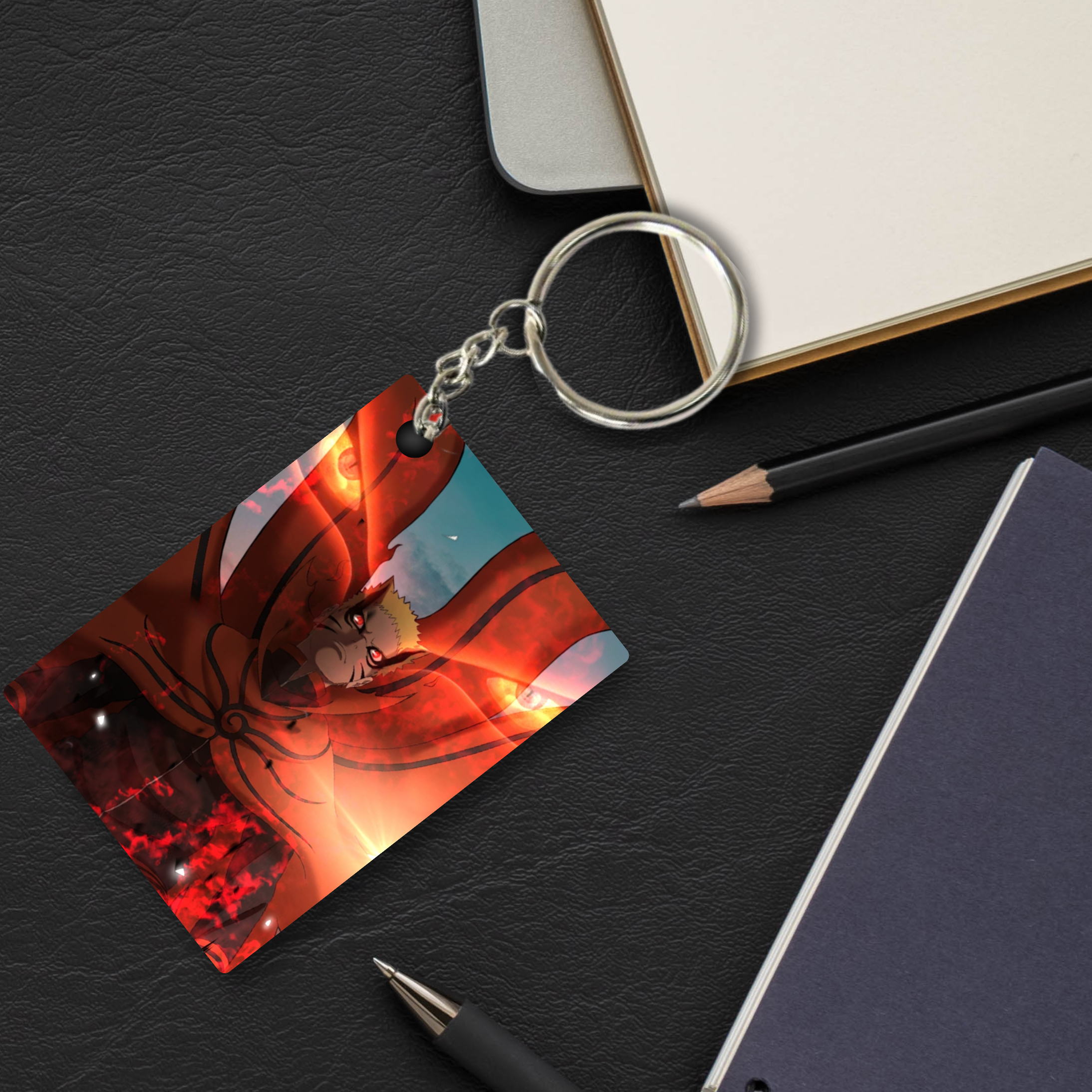 Replix Premium (Pack Of 4) Anime Printed Keychain For Bike, Scooty, Car, Acrylic Keyholder (Anime)