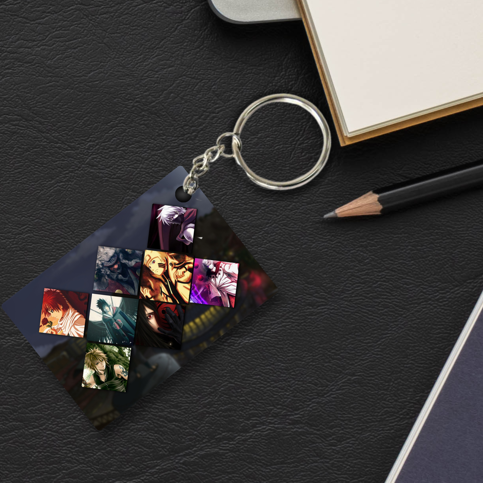 Replix Premium (Pack Of 4) Anime Printed Keychain For Bike, Scooty, Car, Acrylic Keyholder (Naruto 4)
