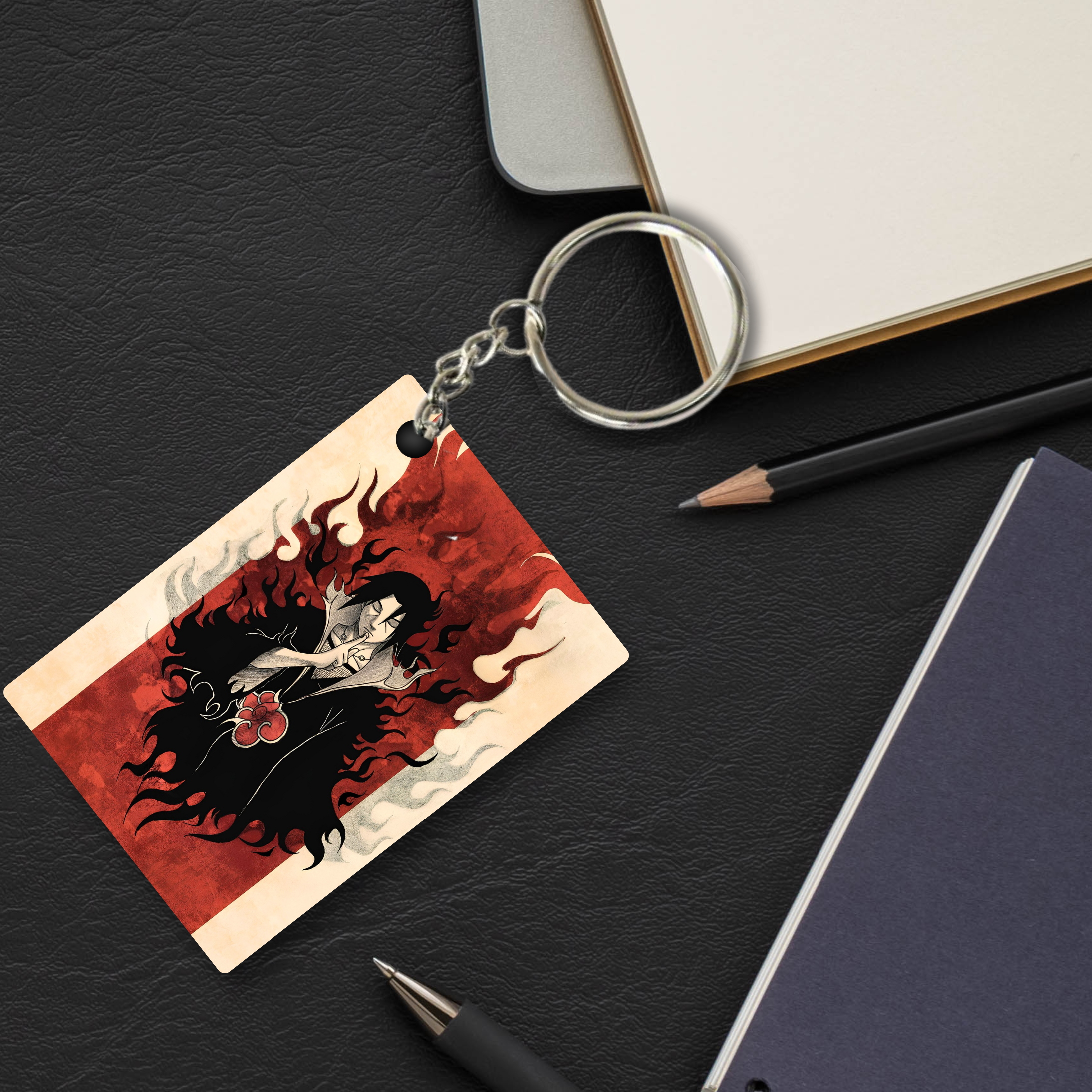 Replix Premium (Pack Of 4) Anime Printed Keychain For Bike, Scooty, Car, Acrylic Keyholder (Naruto 9)