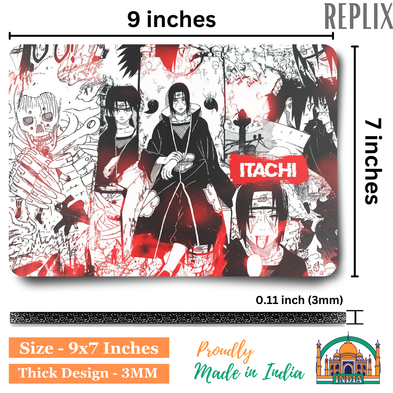 Replix Anime Mouse Pad (9 inch x 7 inch) - Itachi Uchiha A Printed Mousepad
