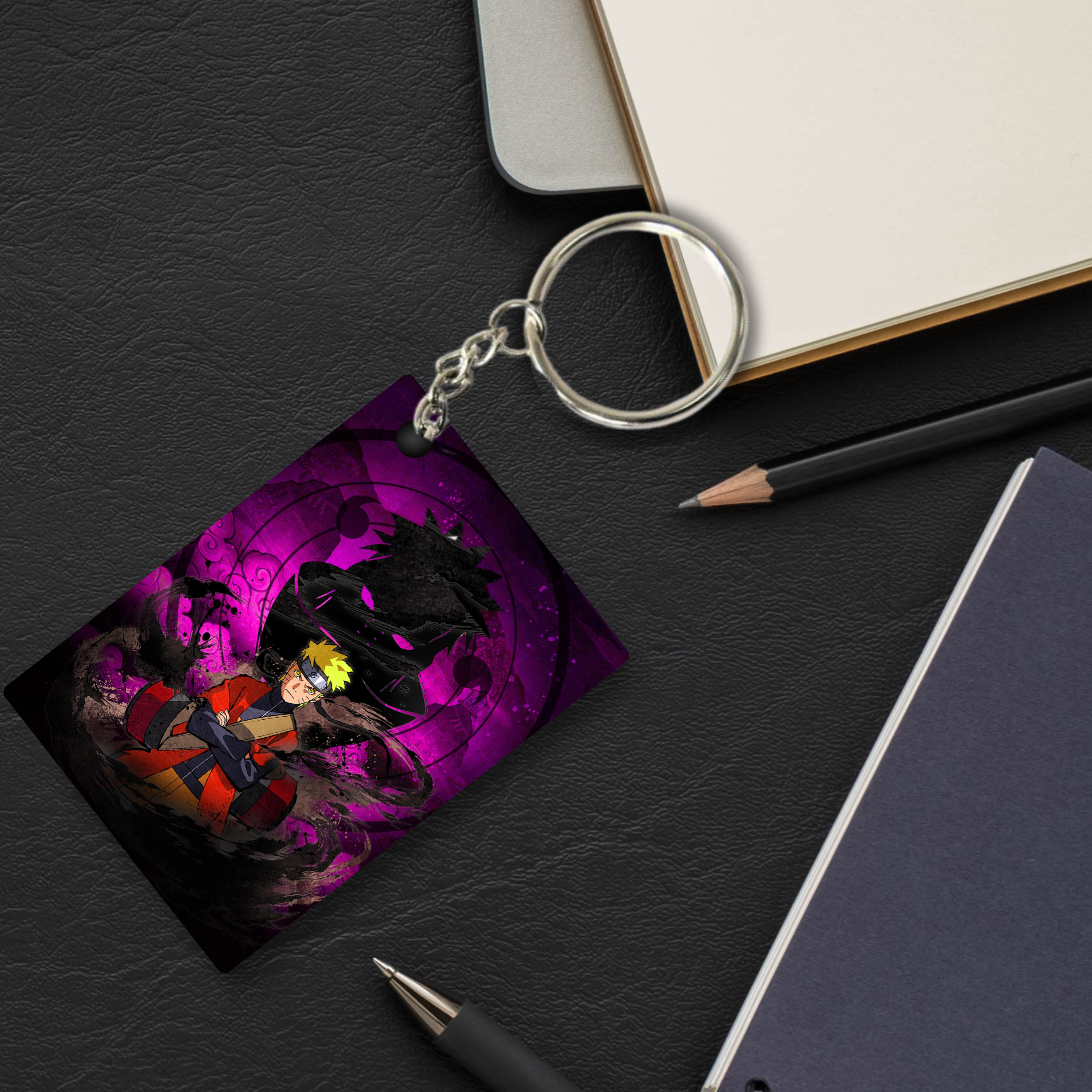 Replix Premium (Pack Of 4) Anime Printed Keychain For Bike, Scooty, Car, Acrylic Keyholder (Naruto 13)