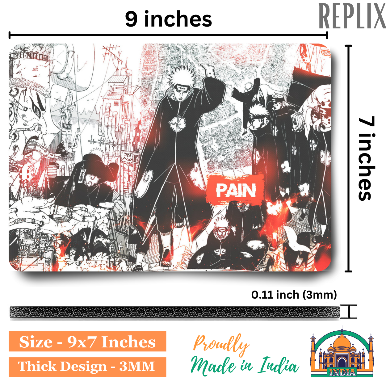 Replix Anime Mouse Pad (9 inch x 7 inch) - Pain A Printed Mousepad Mousepad