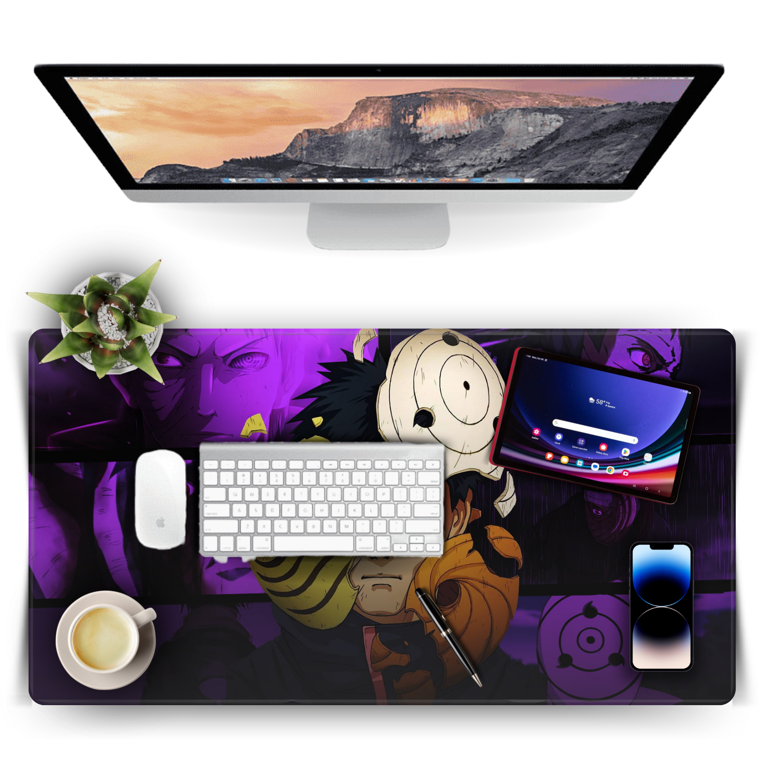 Replix Large Purple Obito Anime Printed Mousepad with Smooth Mouse Control Mouse Pad for Laptop Mousepad