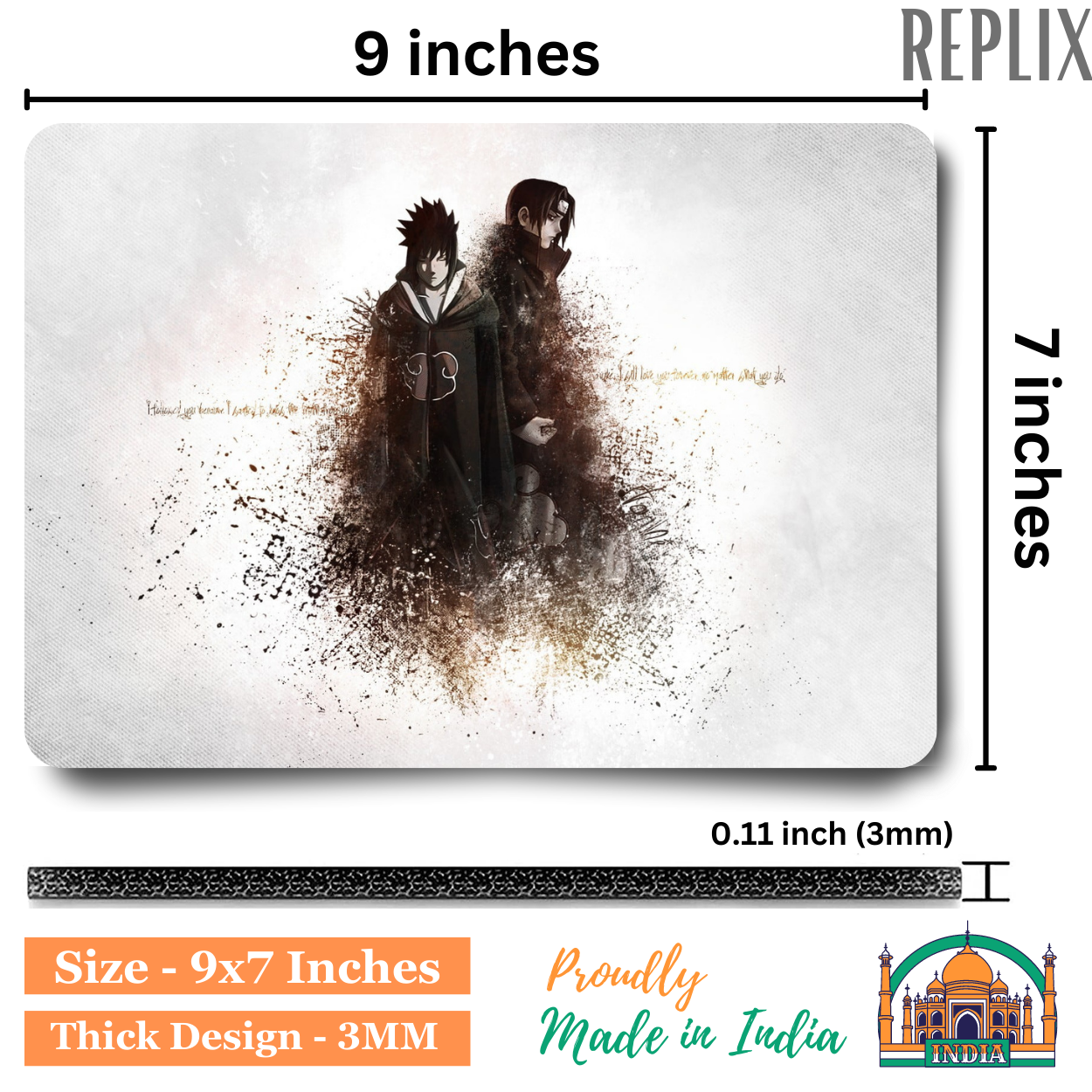 Replix Anime Mouse Pad (9 inch x 7 inch) - Itachi C Printed Mousepad Mousepad