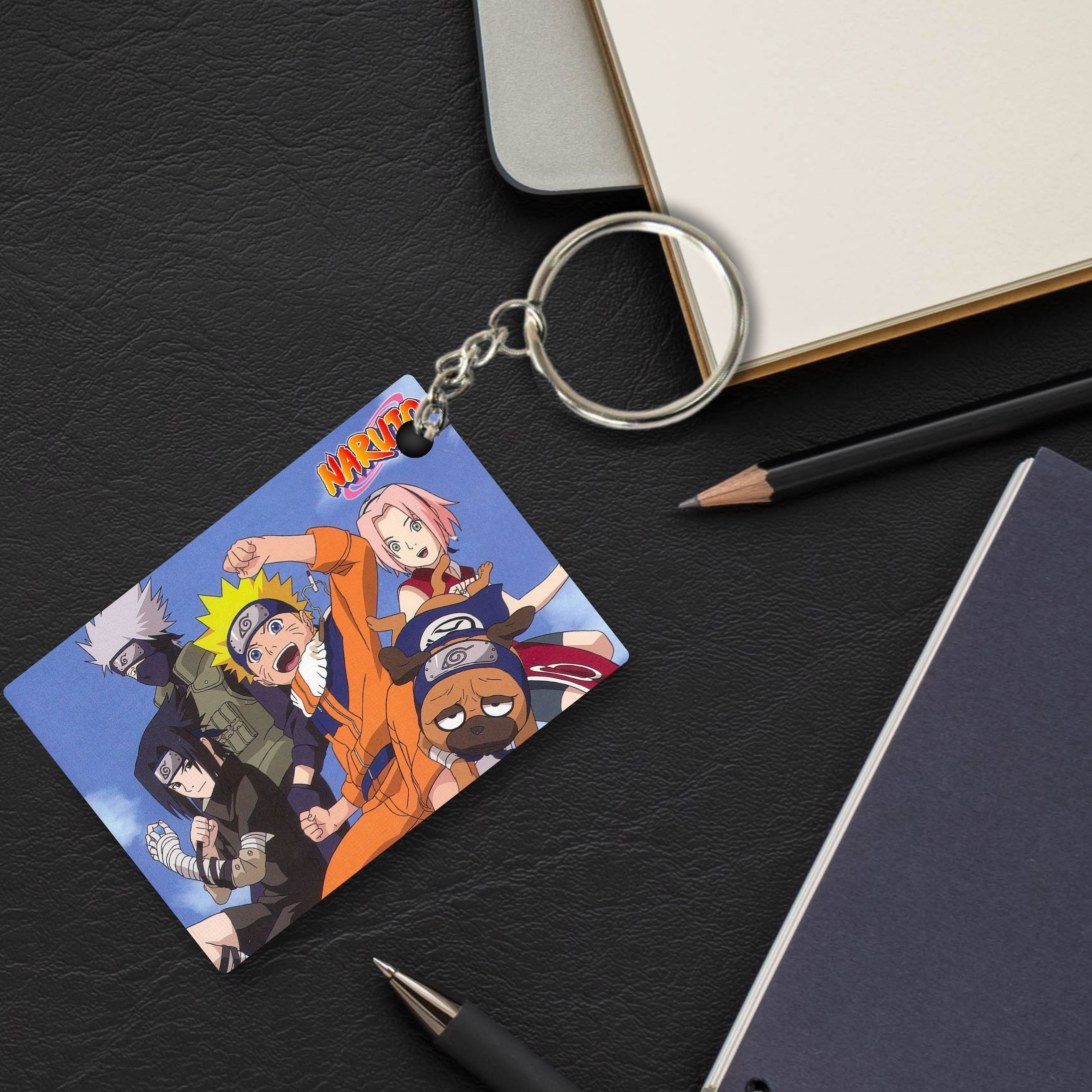 Replix Premium (Pack Of 4) Anime Printed Keychain For Bike, Scooty, Car, Acrylic Keyholder (Team7)
