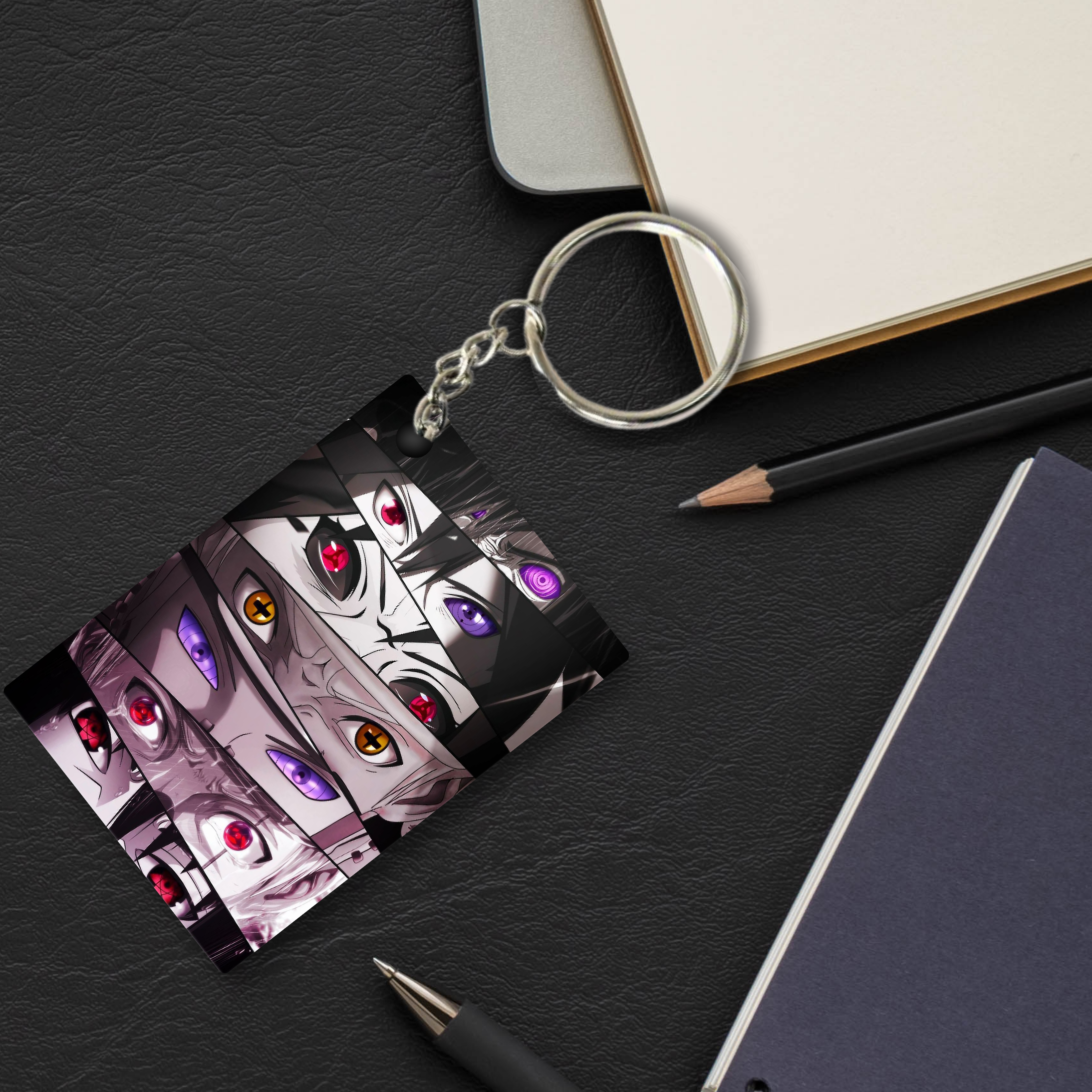 Replix Premium (Pack Of 4) Anime Printed Keychain For Bike, Scooty, Car, Acrylic Keyholder (Akatsuki 2)